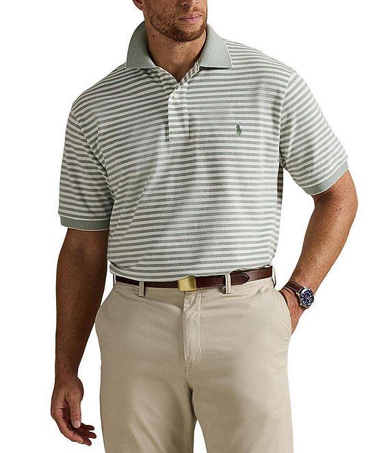 Polo Ralph Lauren Big & Tall Classic Fit Striped Oxford Mesh Short Sleeve Polo Shirt Product Image