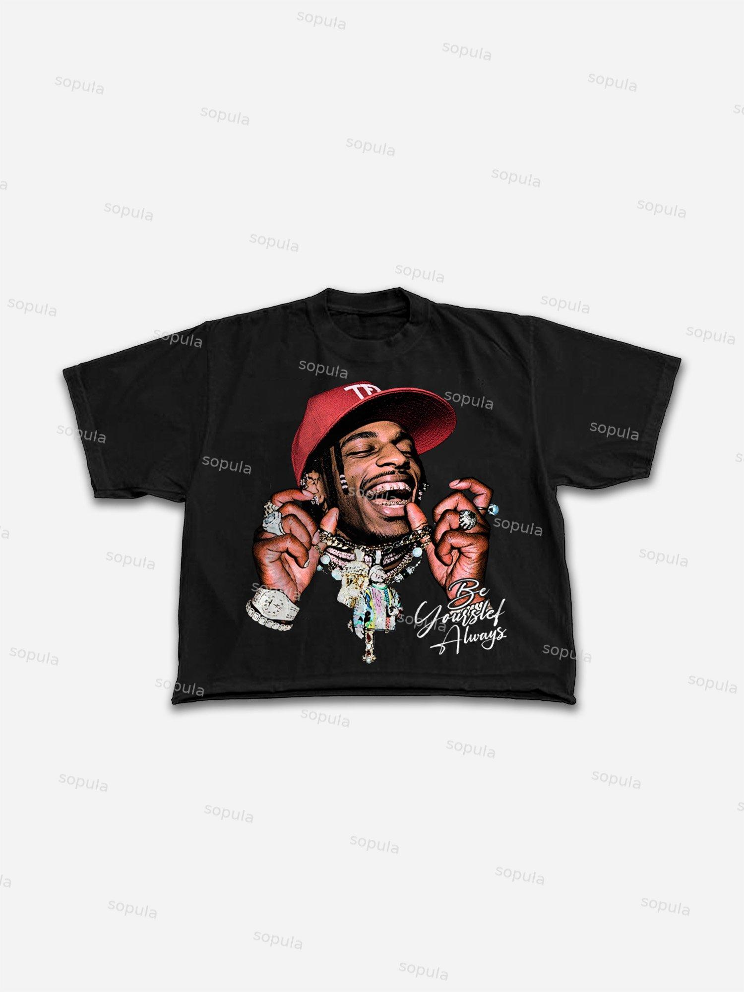 Vintage Street Character Graphic Cropped T-shirt Product Image