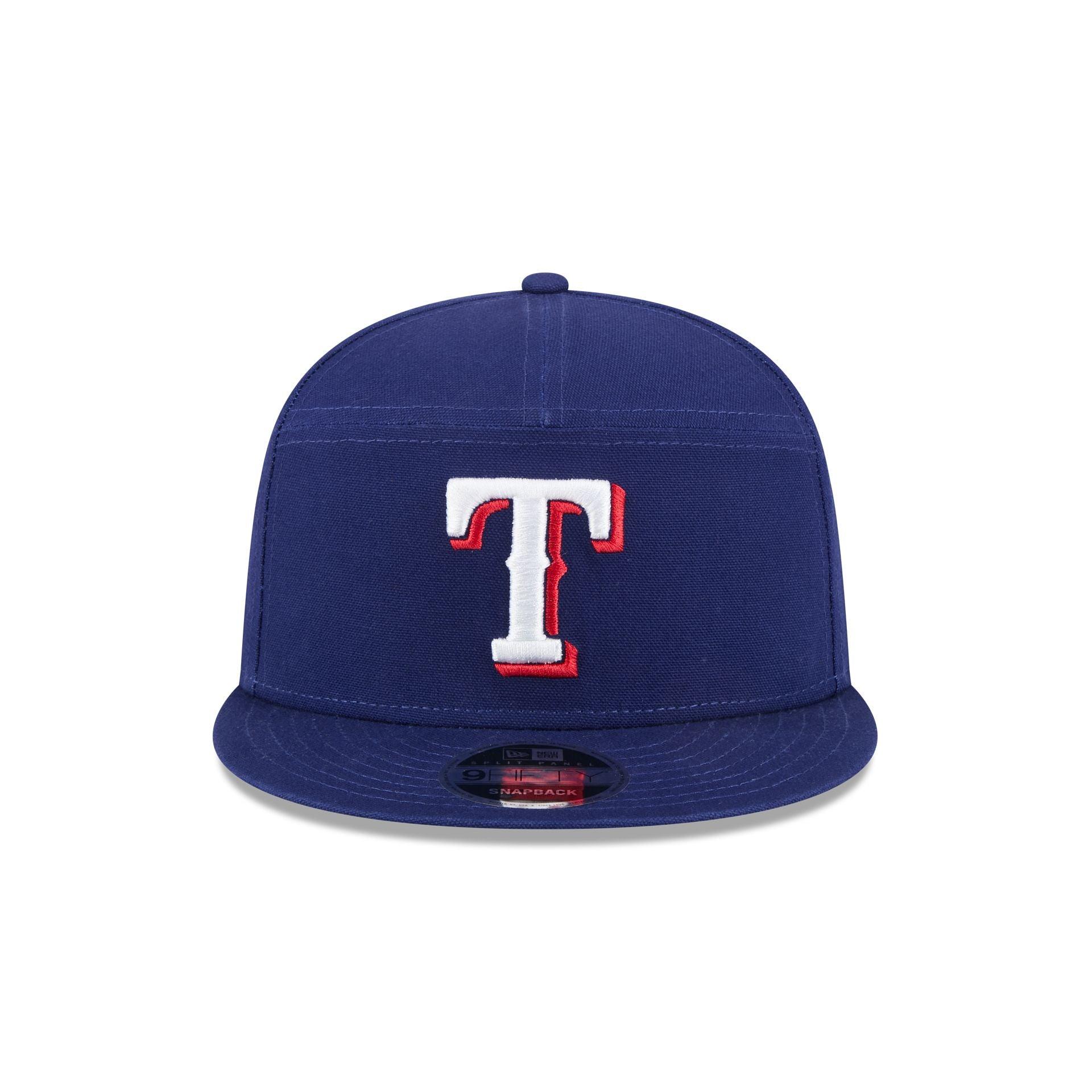 Texas Rangers Cotton Canvas Split Panel 9FIFTY Trucker Hat Male Product Image
