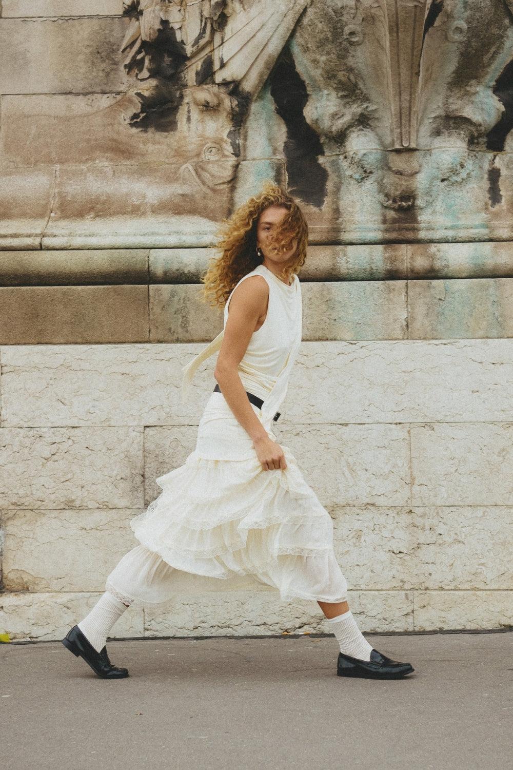 Thalia Midi Skirt Cream Product Image