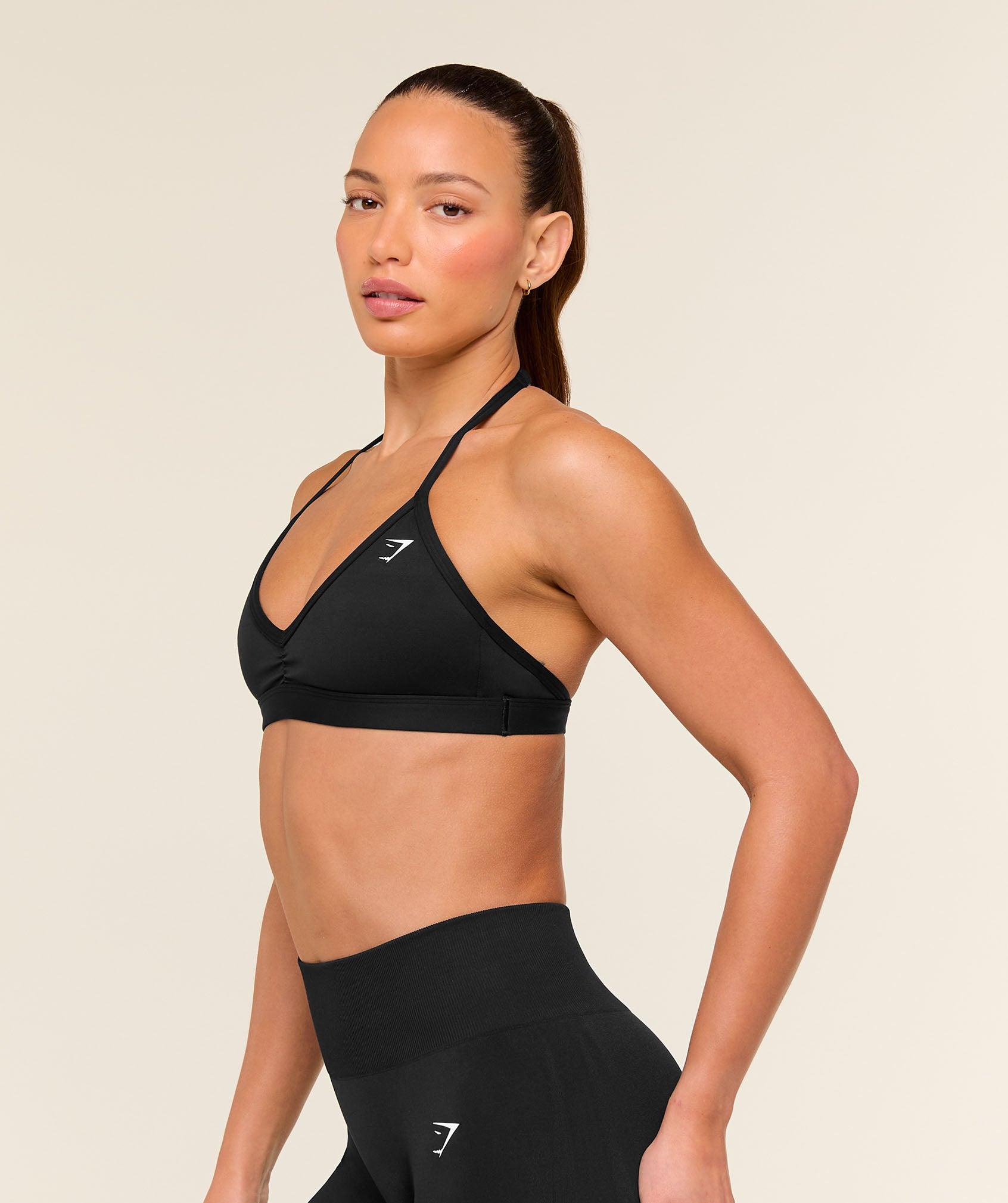 Gymshark Minimal Halterneck Sports Bra - Black Female Product Image