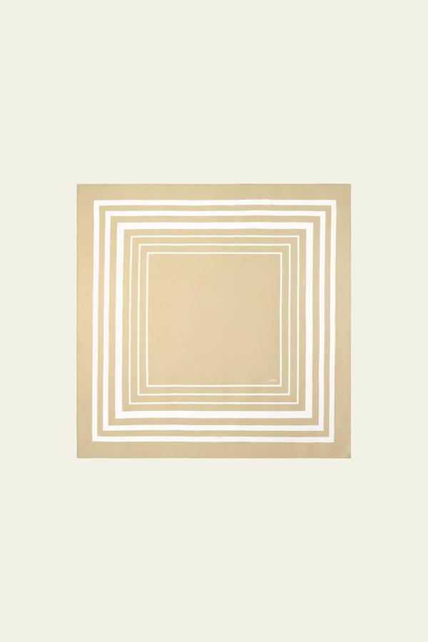 Geometric Print Silk Scarf Product Image