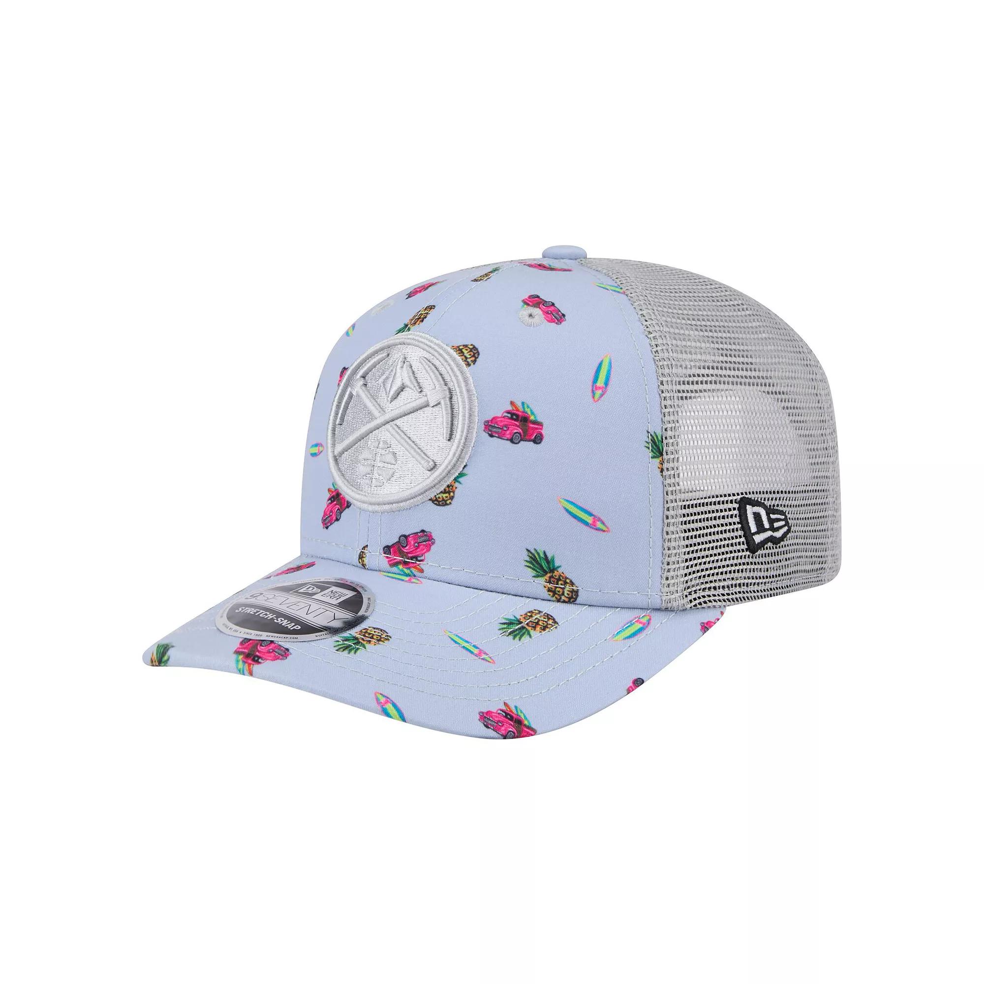 Men's New Era Light Blue/Gray Denver Nuggets Adventure Aloha Pattern 9SEVENTY Stretch-Snap Hat, Nug Light Product Image