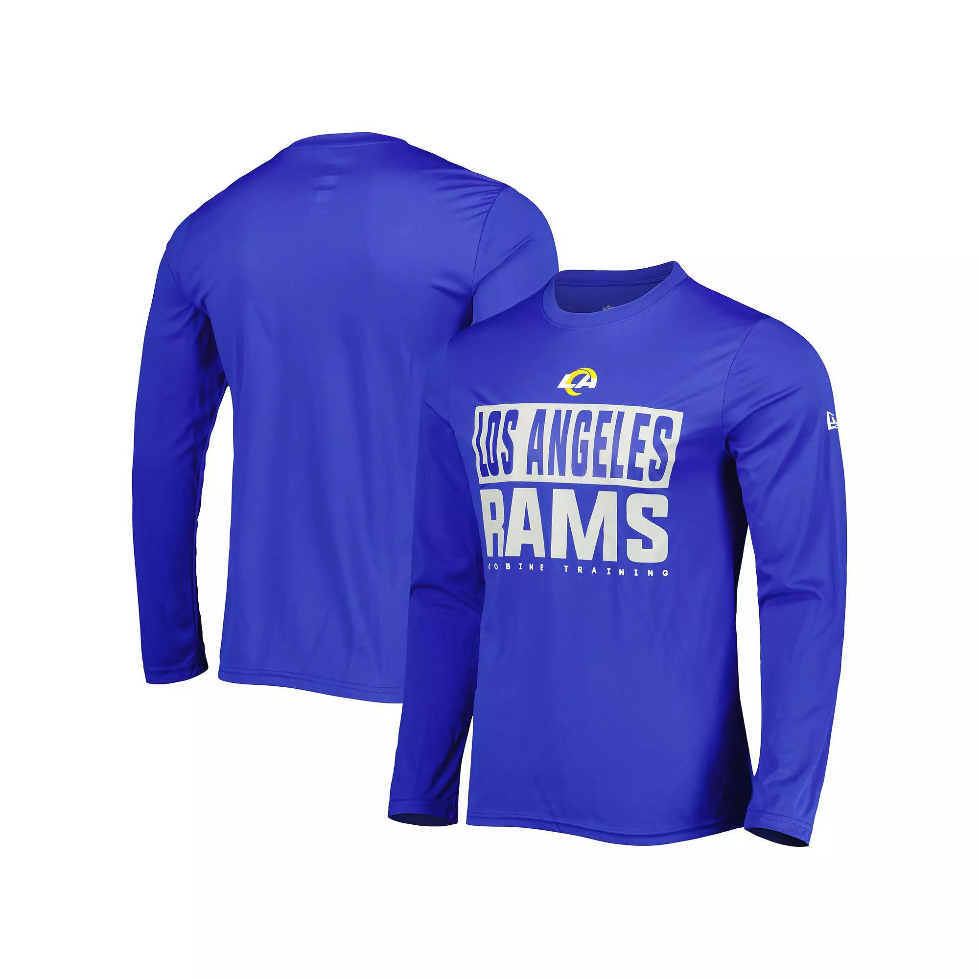 Men's New Era Royal Los Angeles Rams Combine Authentic Offsides Long Sleeve T-Shirt,  Product Image