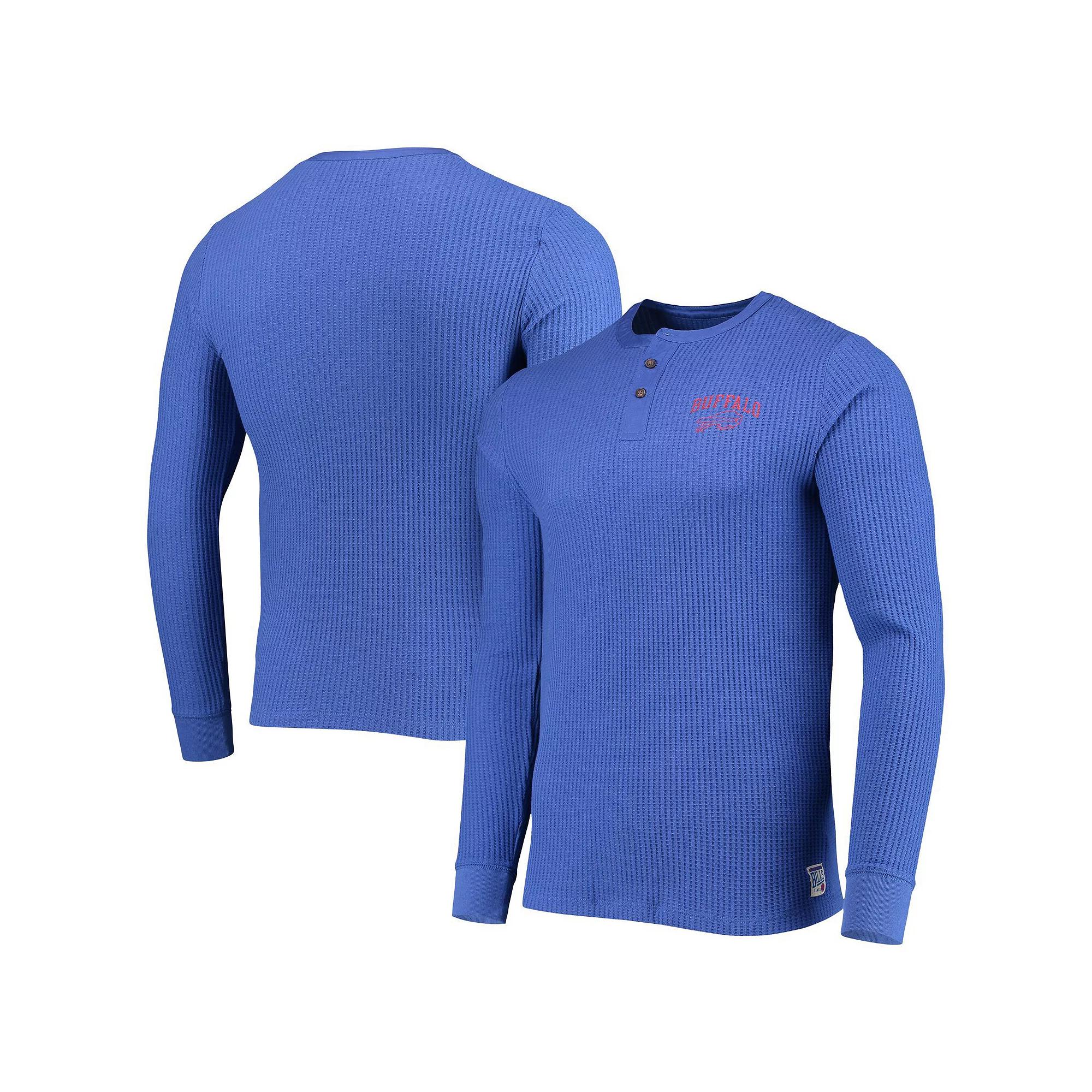 Men's Junk Food Royal Buffalo Bills Thermal Henley Long Sleeve T-Shirt, Size: Small, Blue Product Image