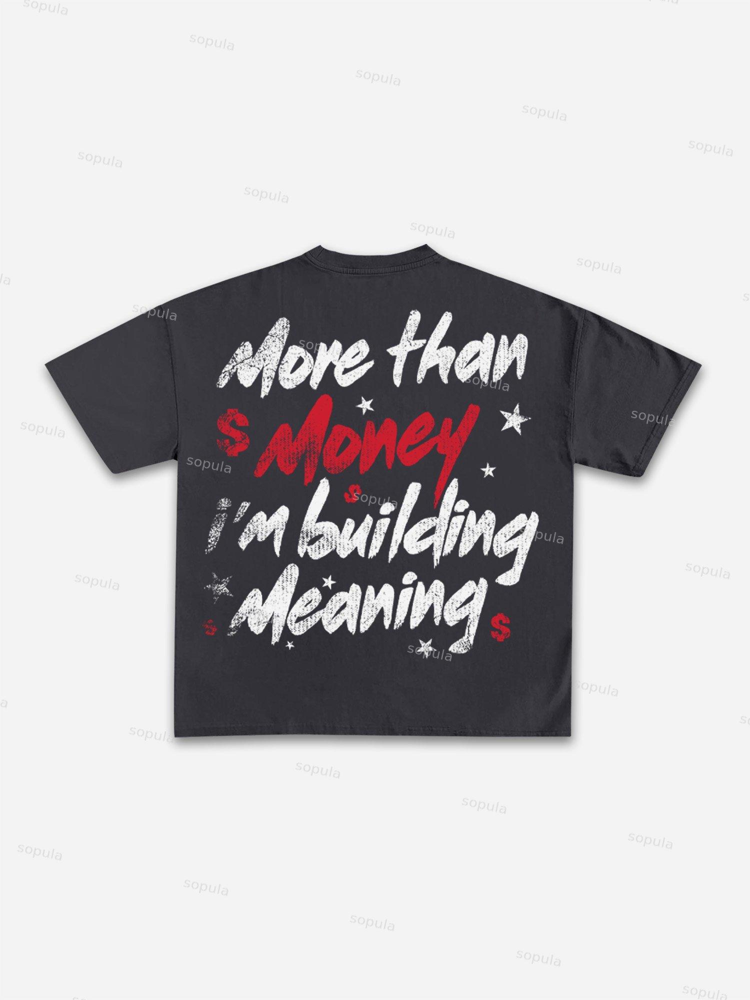 Never Broke God Glock Dollar Vintage Rhinestone Graphic Cotton T-shirt Product Image