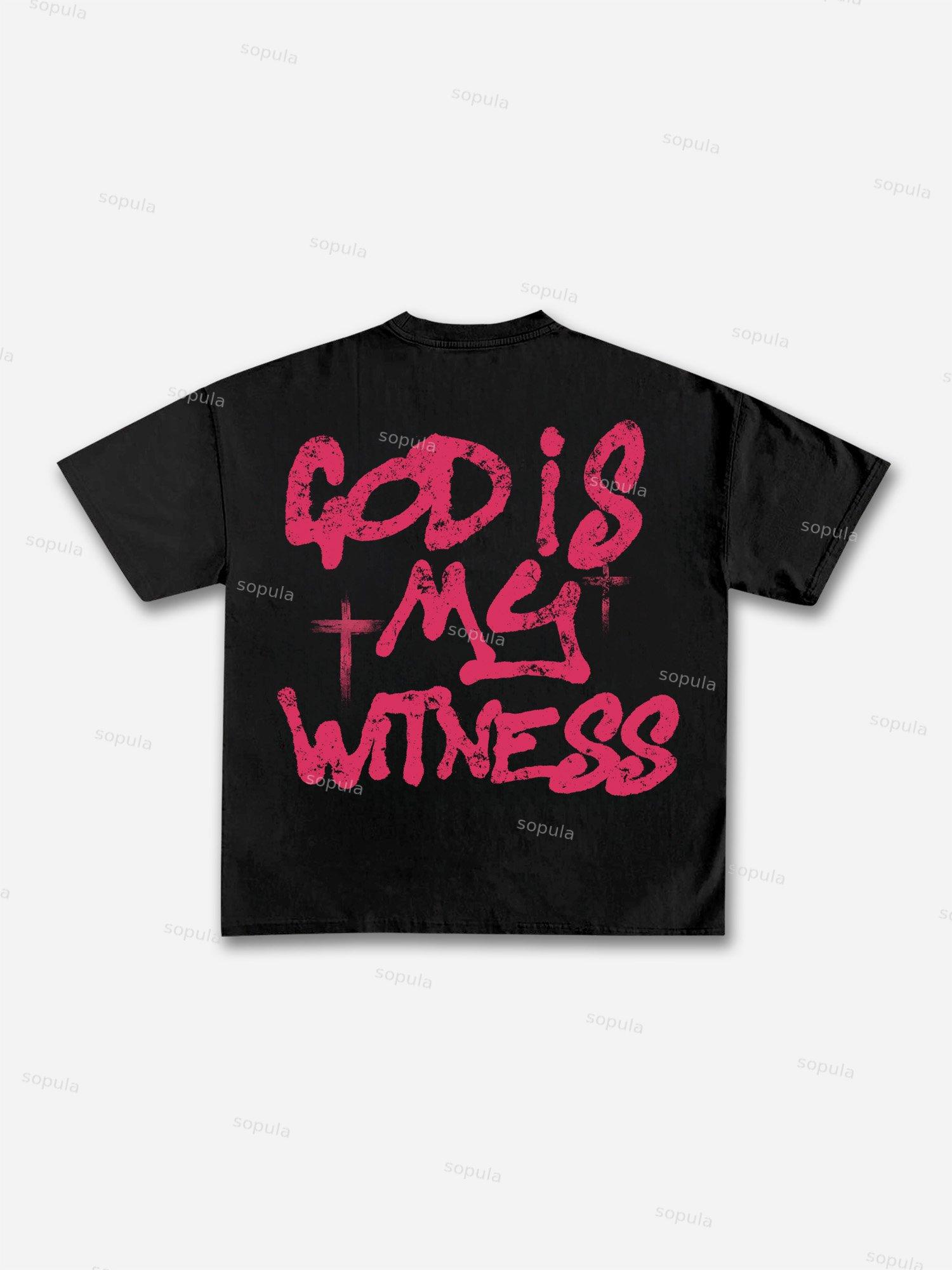 Jesus Church Window Vintage Graphic Cotton T-shirt Product Image