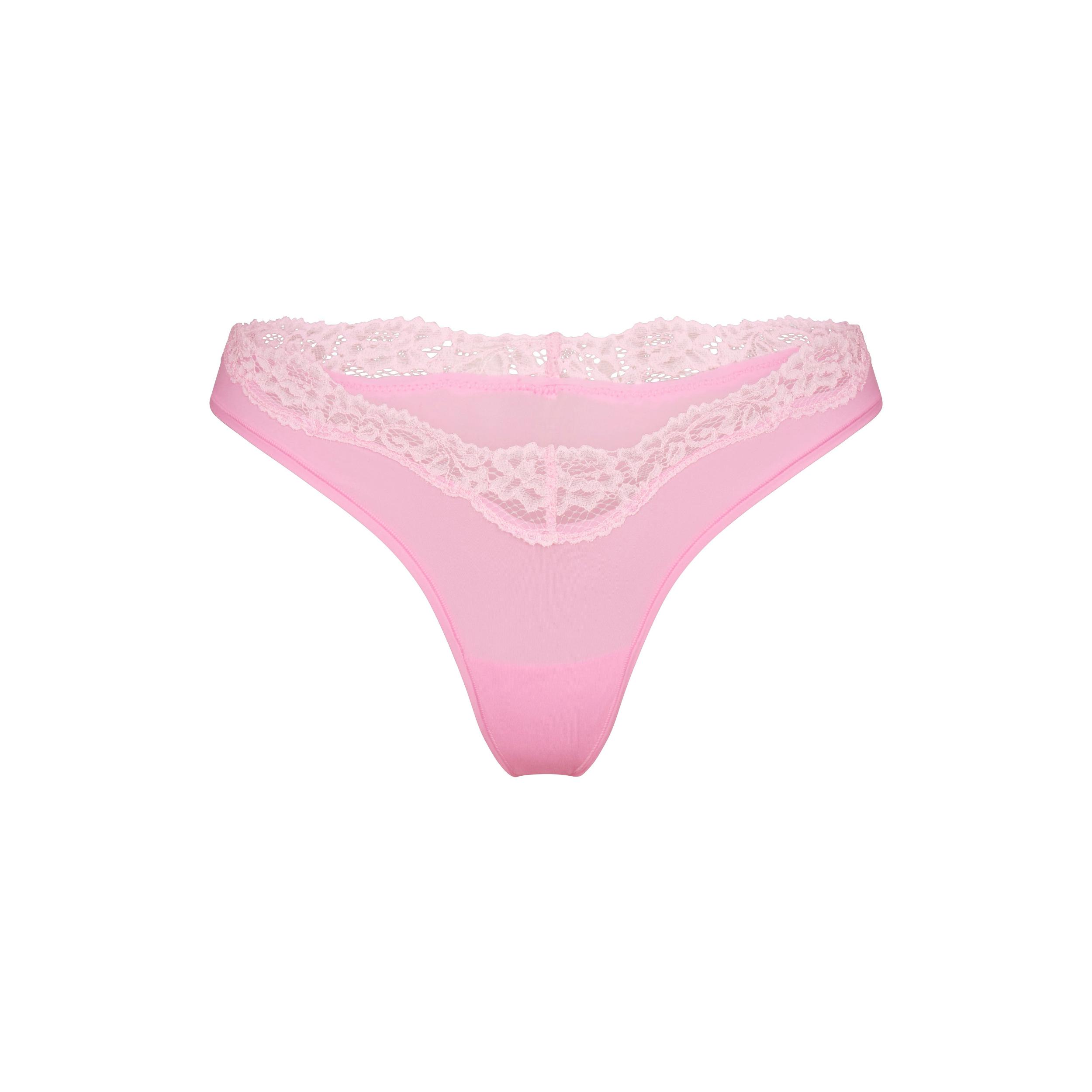 FITS EVERYBODY LACE DIPPED THONG | BUBBLEGUM TONAL Product Image