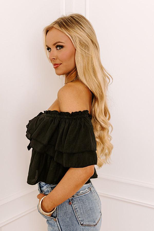 Double Date Babydoll Top In Black Product Image