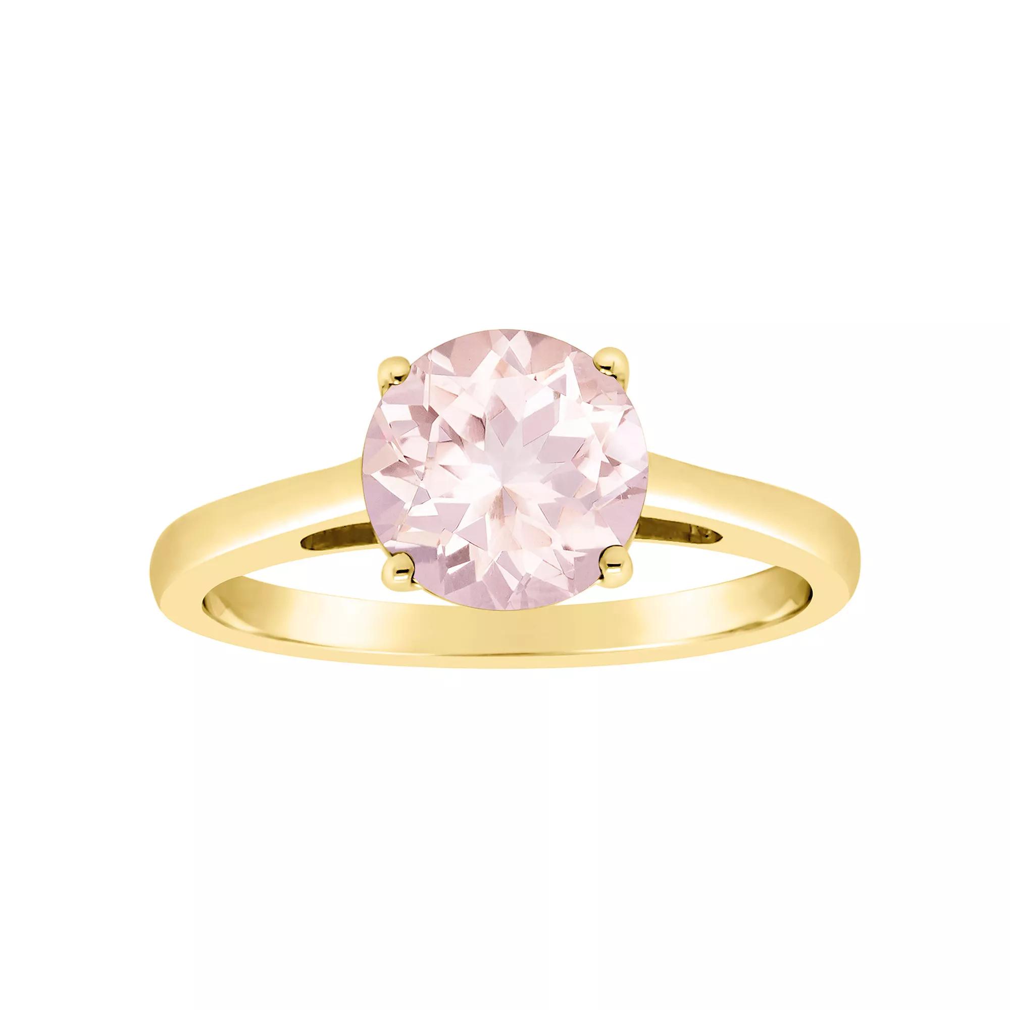 Alyson Layne 14k Gold Round Morganite Solitaire Ring, Women's, Size: 10, 14k White Gold Product Image