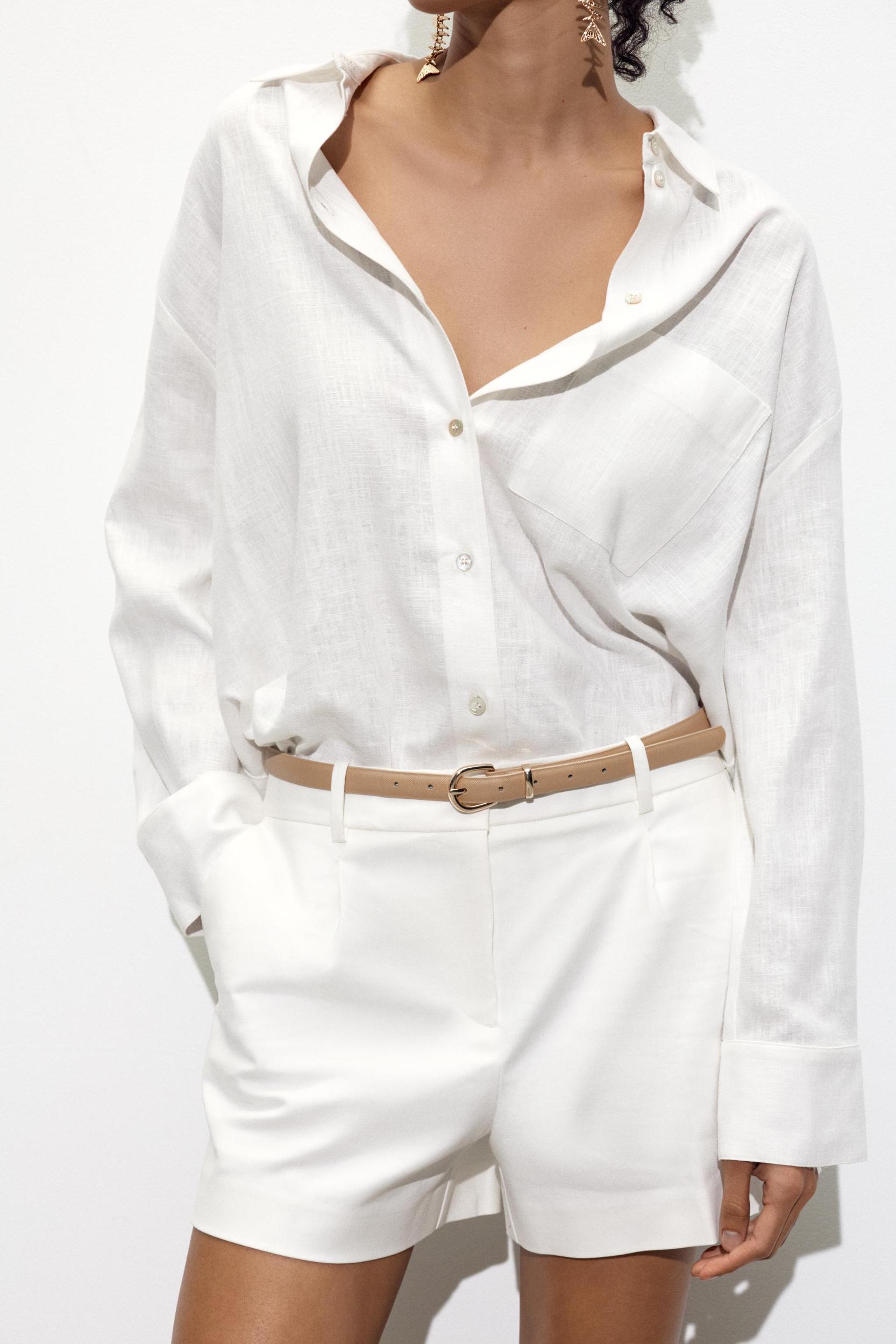 BELTED SHORTS WITH DARTS Product Image