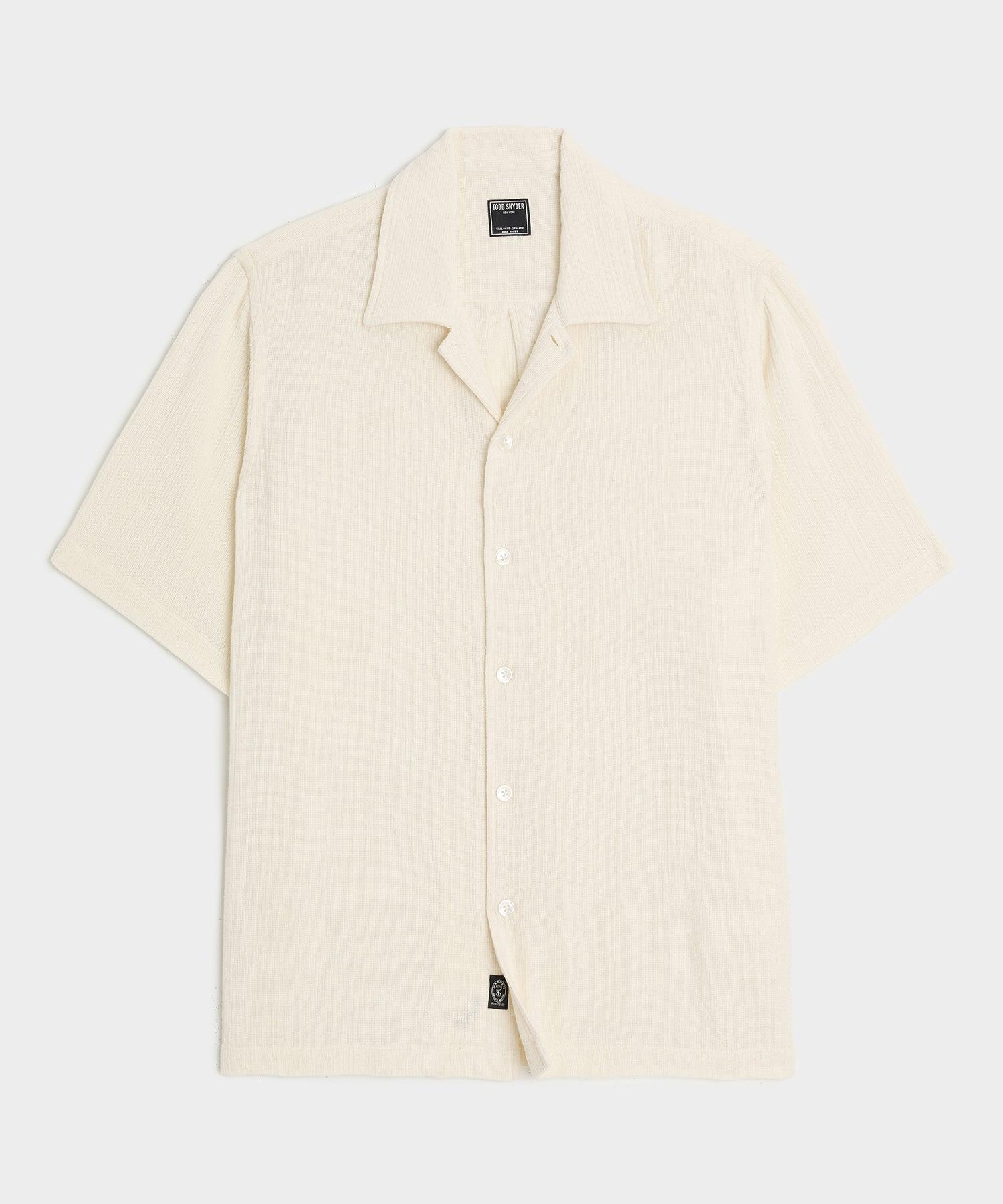Relaxed Basketweave Camp Collar Shirt Product Image