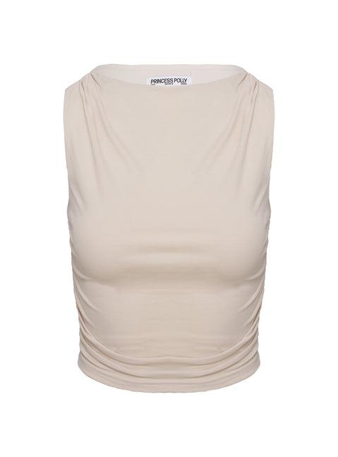 Hold Em High Neck Top Cream Product Image