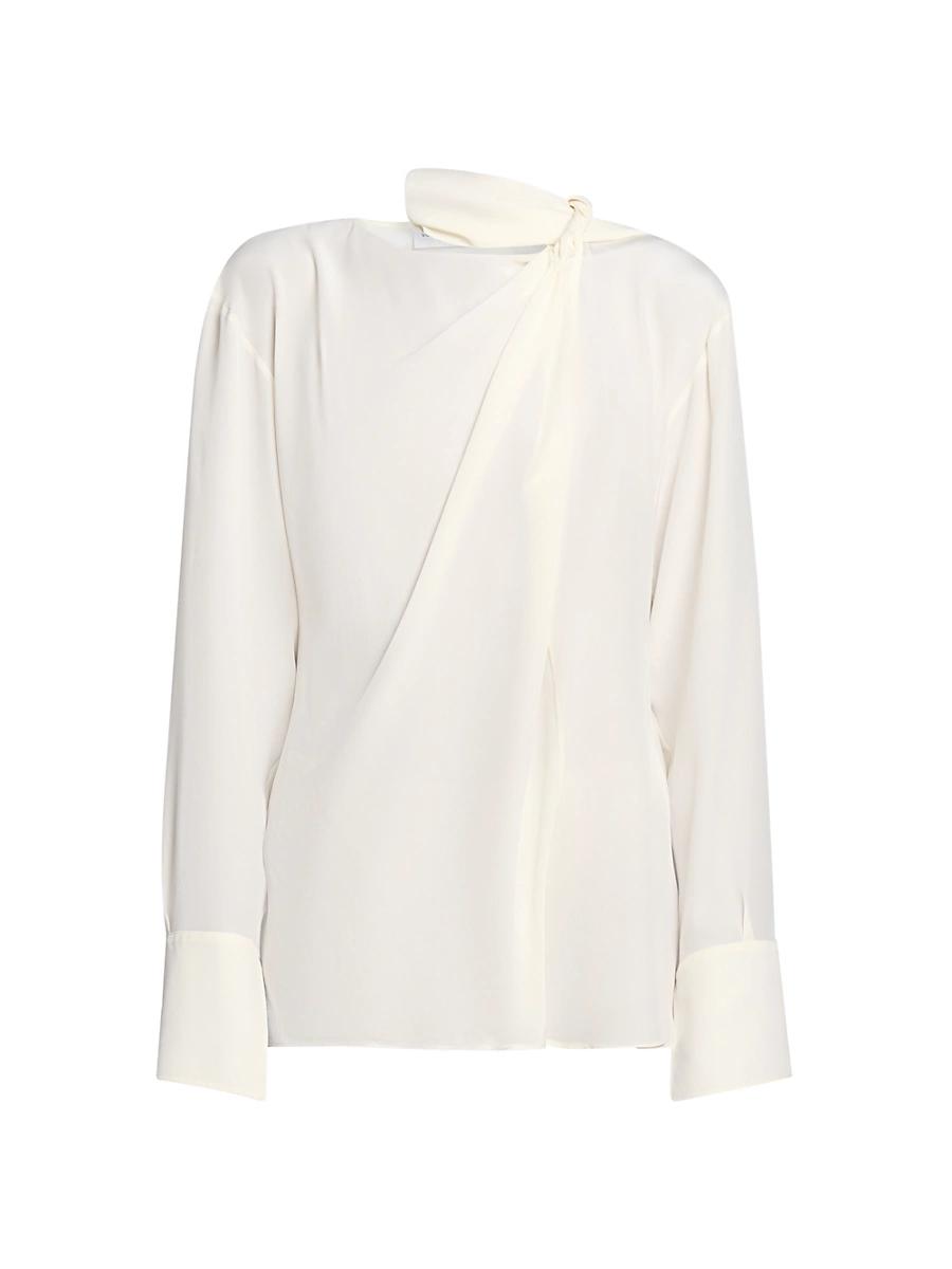 Womens Silk Twist-Detail Long-Sleeve Top Product Image