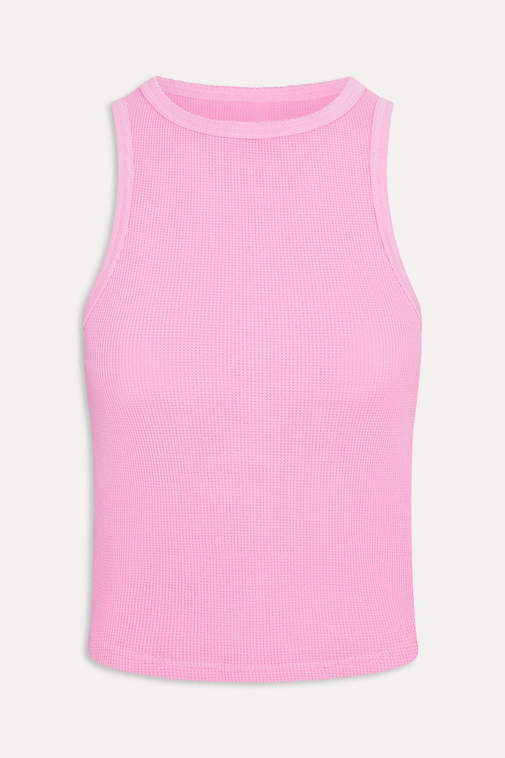 Emma Thermal Tank Top - Blush Product Image