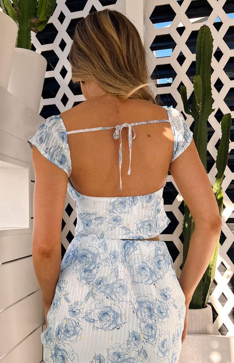 Mayia Blue Rose Print Top Product Image