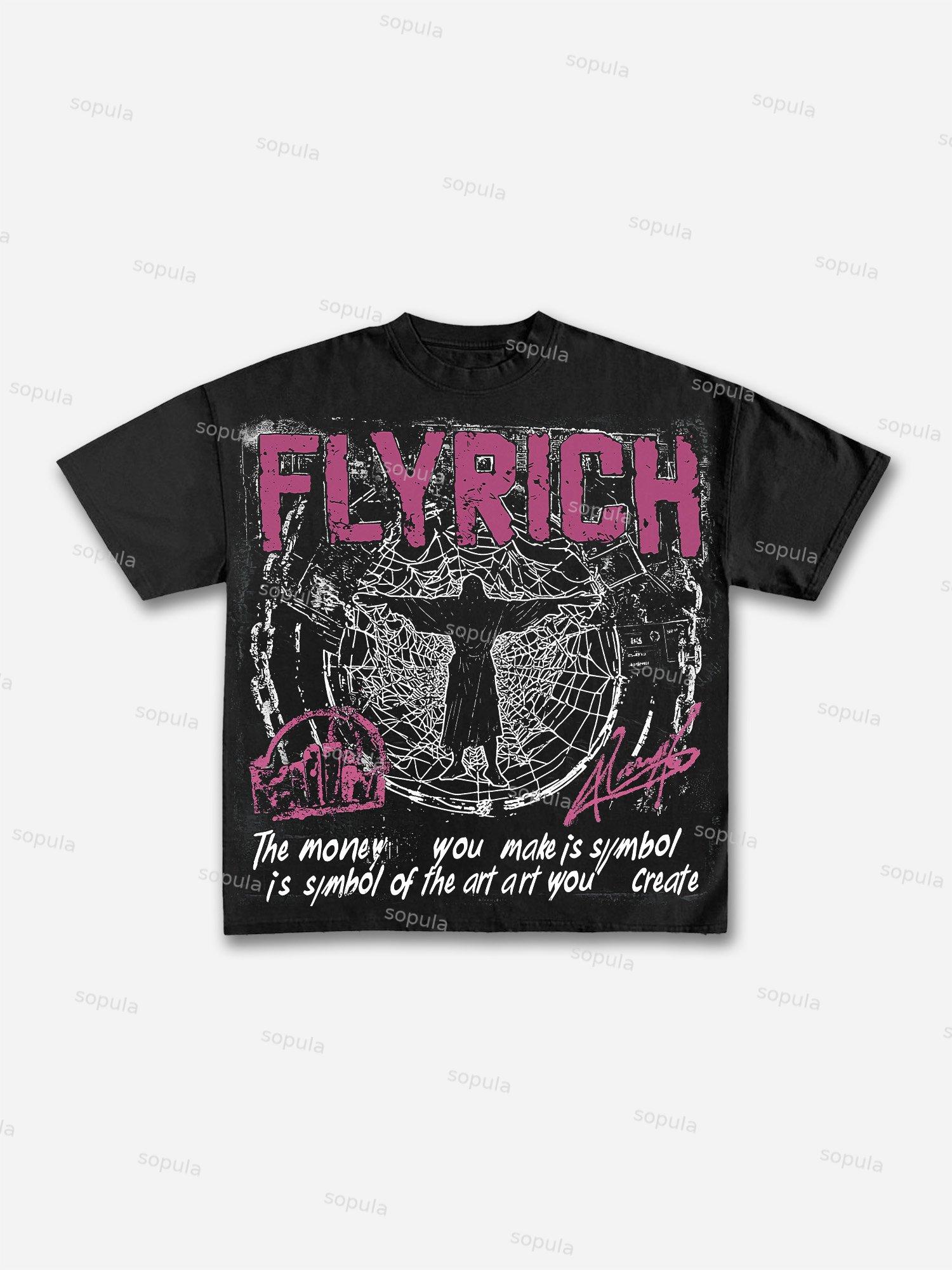 Vintage God Redeems Graphic Print Cotton T-shirt Product Image