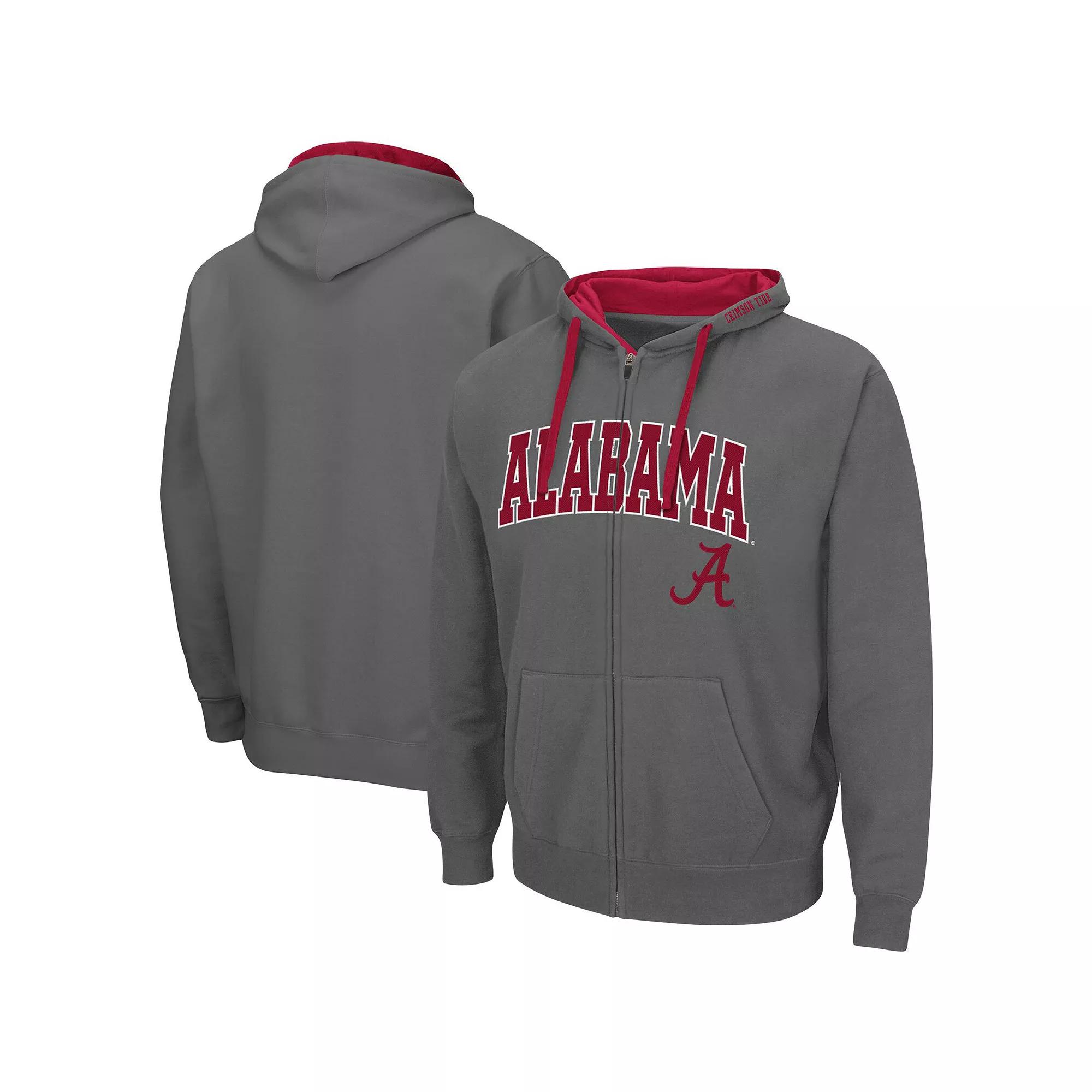 Men's Colosseum Charcoal Alabama Crimson Tide Big & Tall Full-Zip Hoodie,  Product Image
