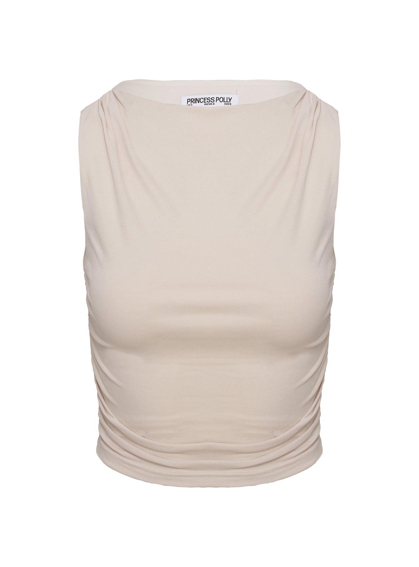 Hold Em High Neck Top Cream Product Image