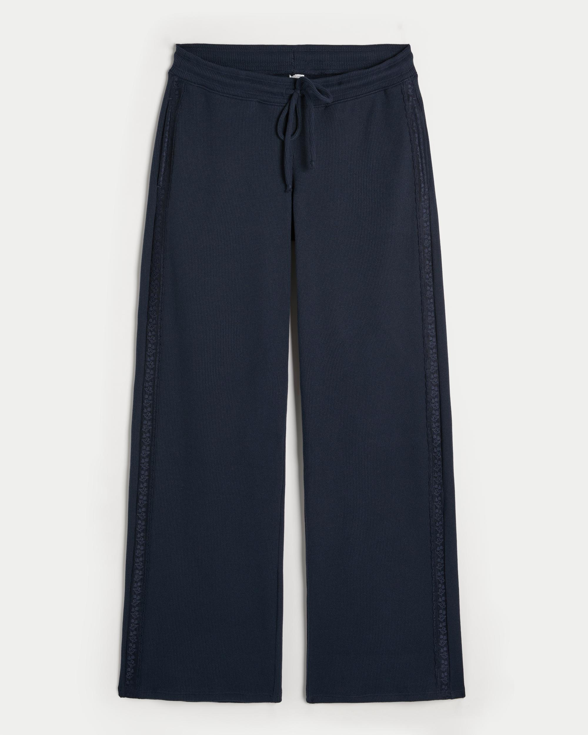 Gilly Hicks Waffle Lace Straight Pants Product Image