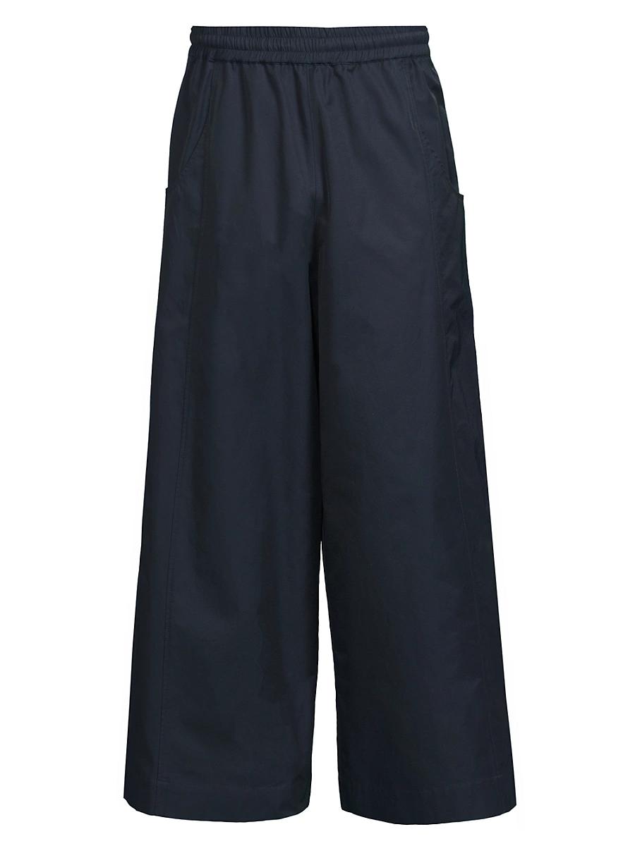 Mens Wide-Leg Poplin Trousers Product Image
