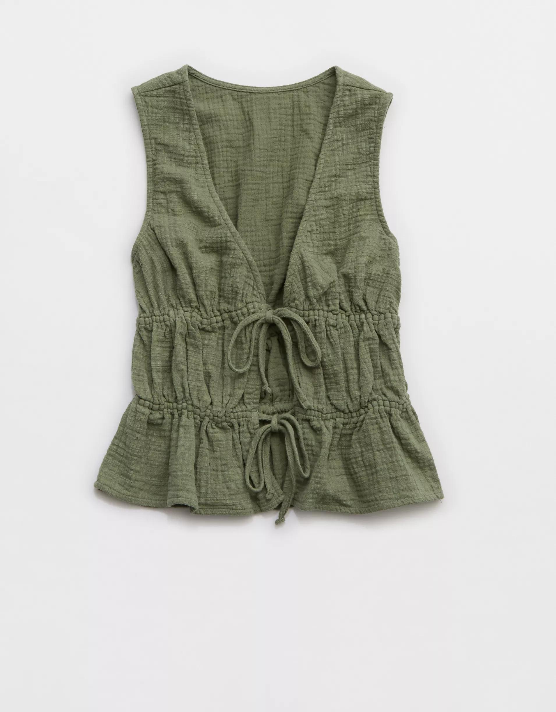 Aerie Tie Front Tank Top Product Image