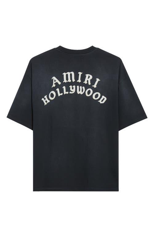 AMIRI Black Crewneck T-shirt With Logo Lettering On Front And Rear Product Image