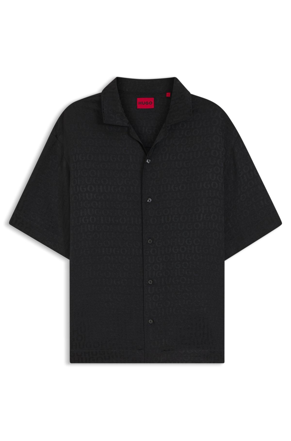 Oversized-fit shirt with jacquard pattern Product Image