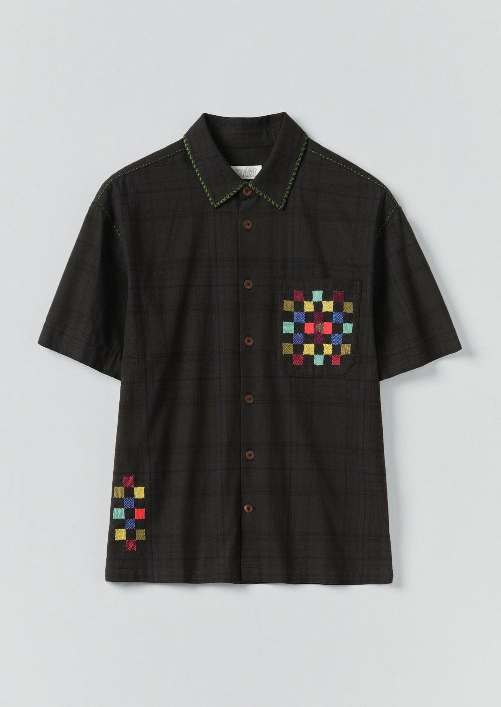 Overdyed Hand Embroidered Shirt | Graphite Multi Product Image