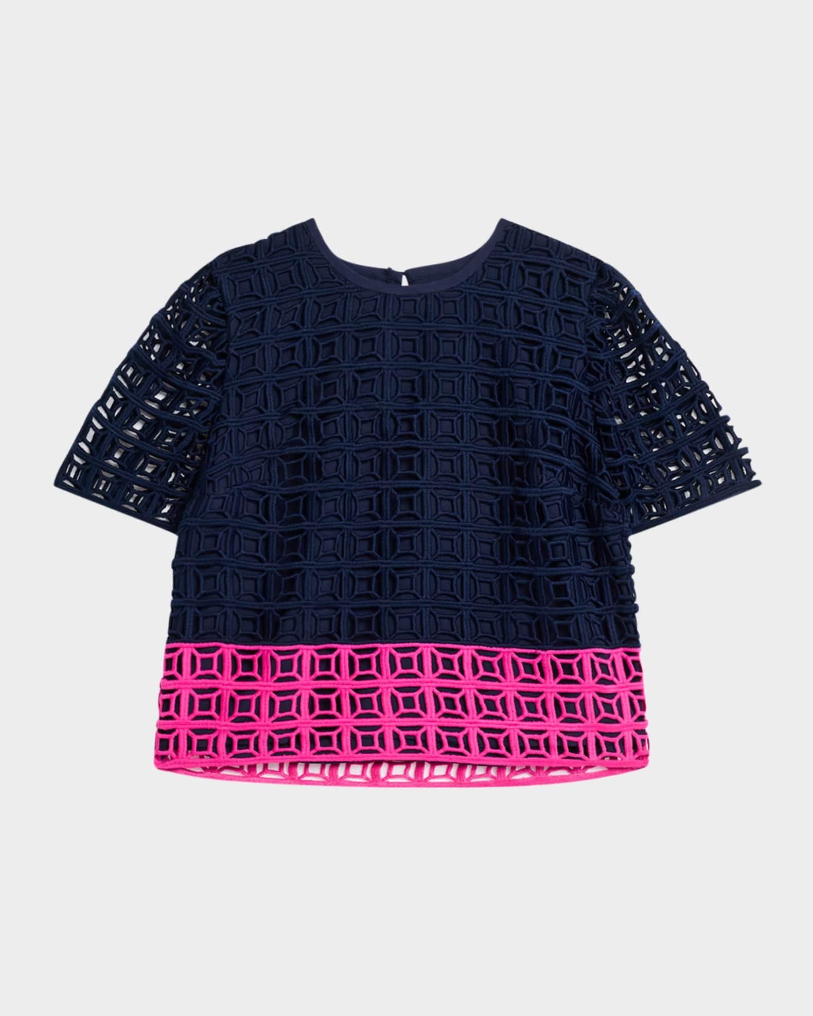Serilda 2 Cropped Colorblock Lace Top Product Image
