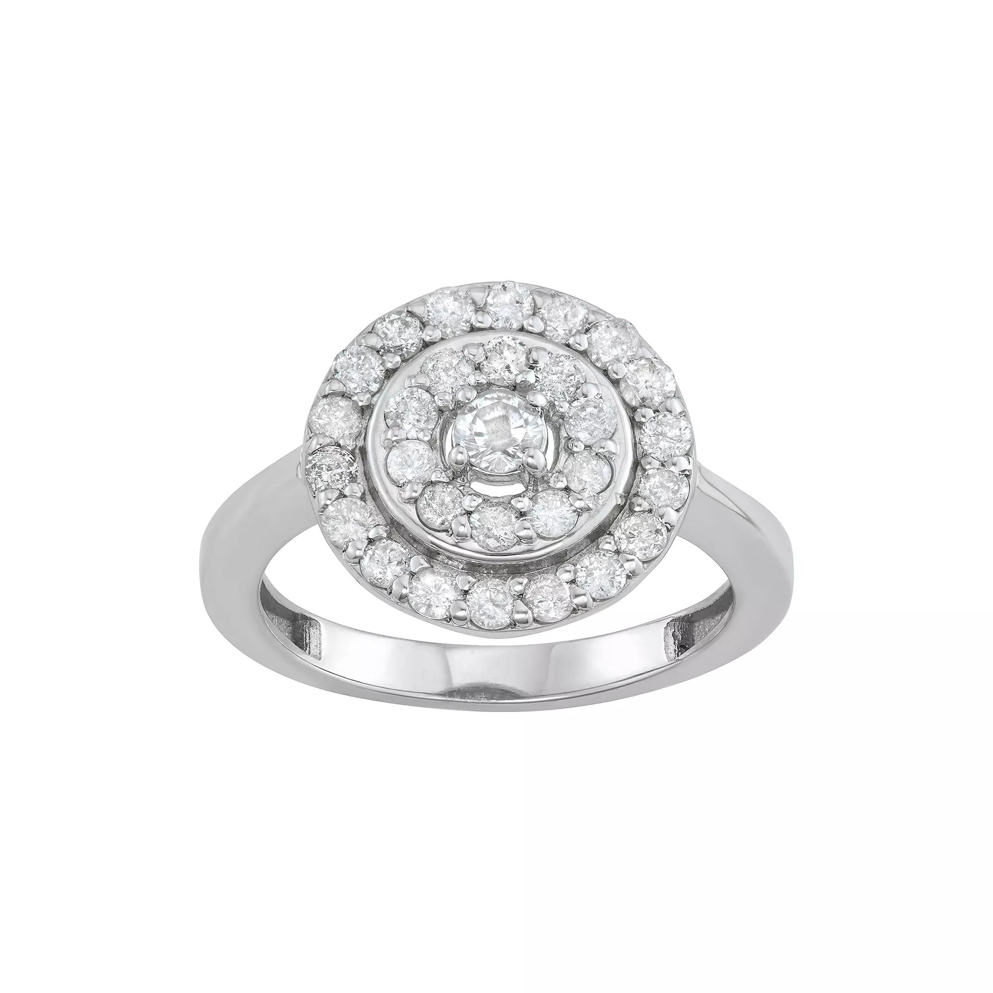 Jewelexcess 1 Carat Diamond Sterling Silver Circle Ring, Women's, Size: 8 Product Image