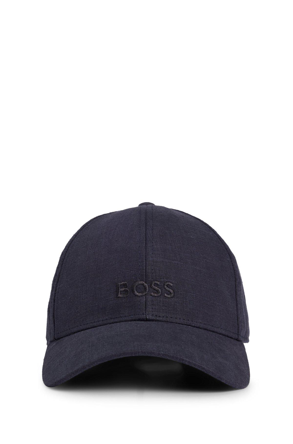 Linen cap with embroidered logo Product Image