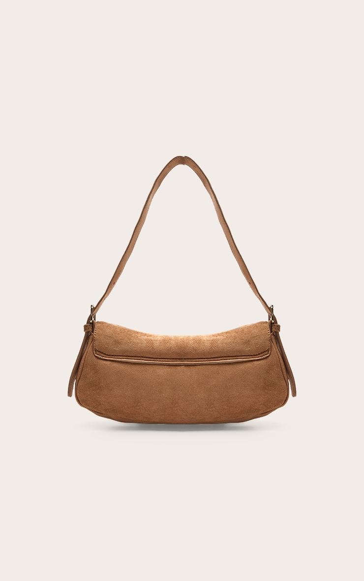 Tan Suede Buckle Shoulder Bag Product Image