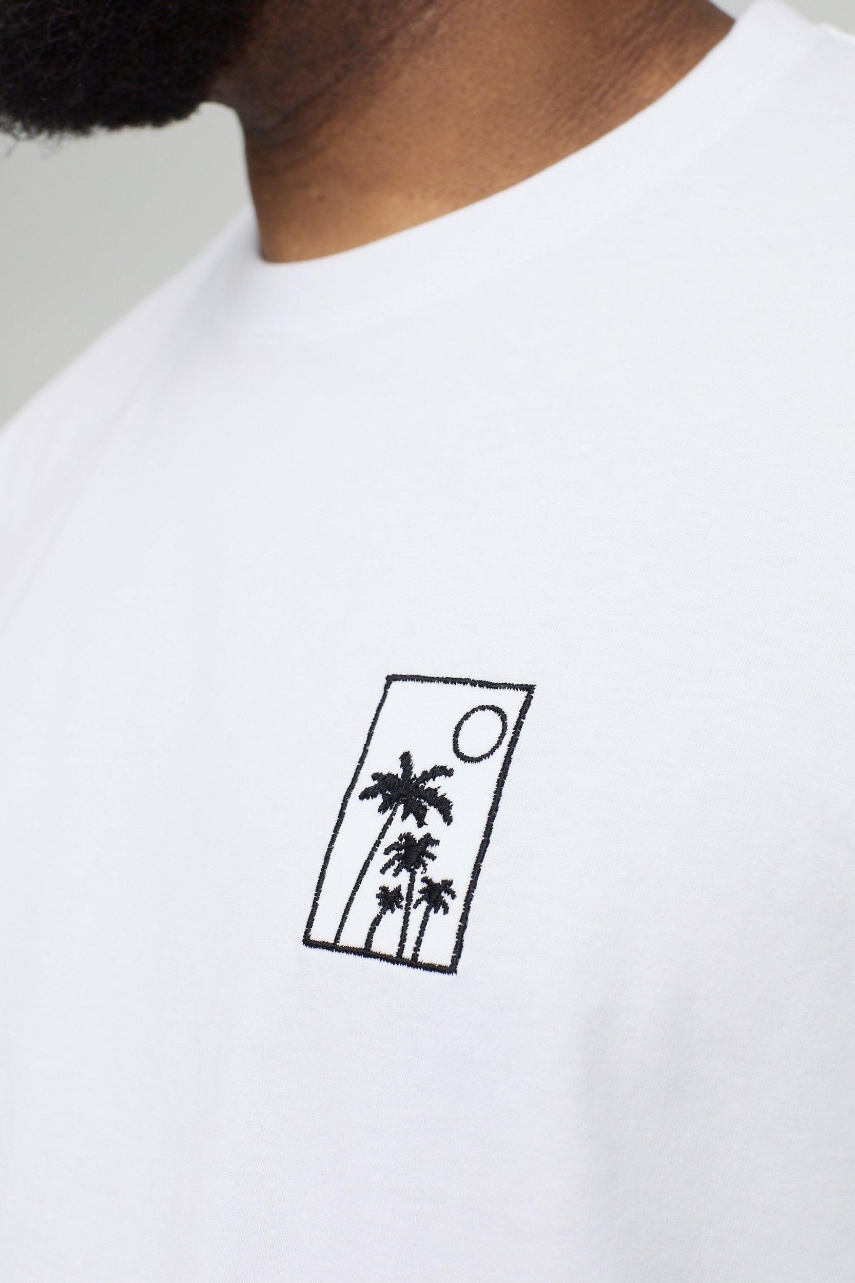 Plus Oversized Embroidered Palm Tree T-Shirt | boohooMAN USA Product Image