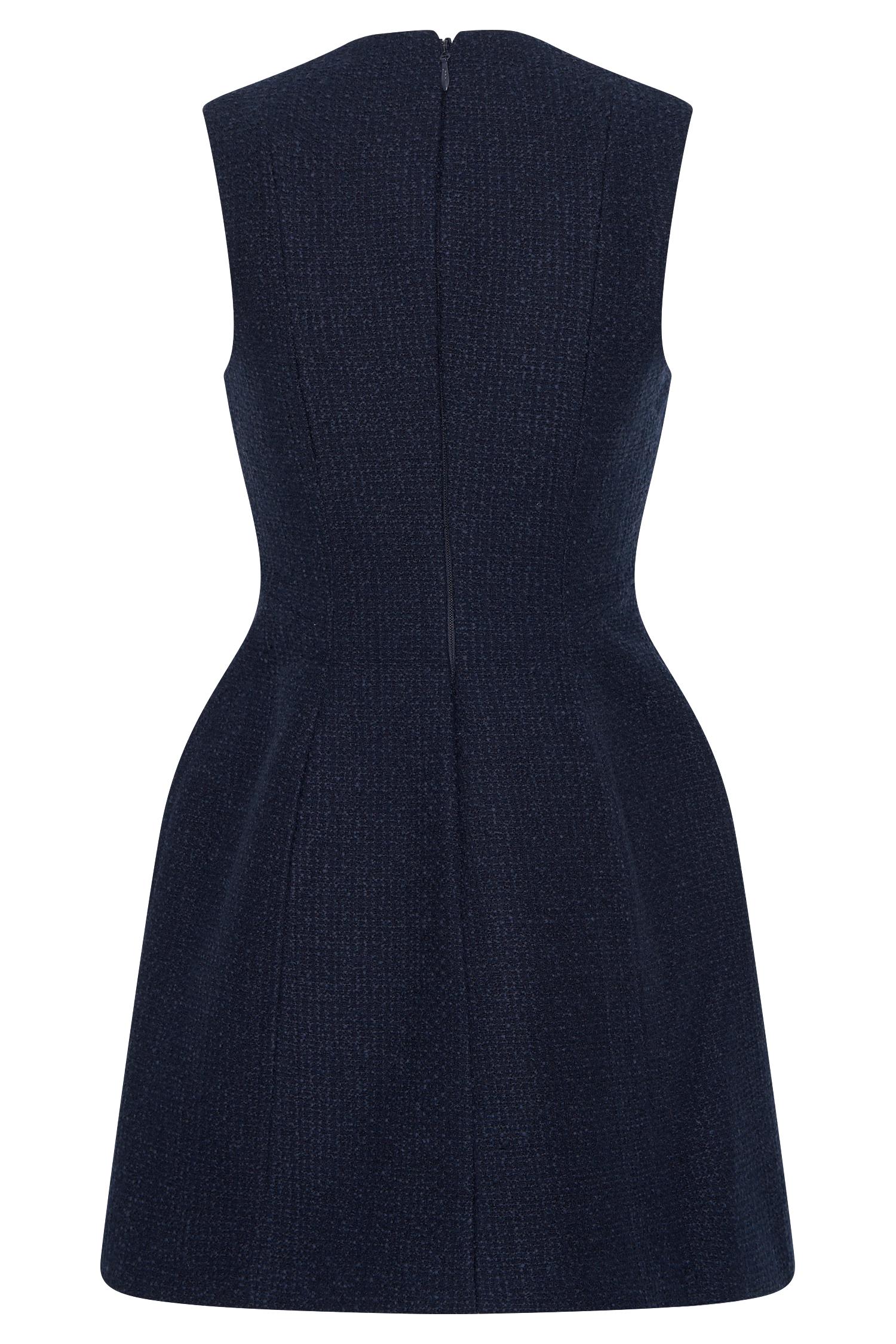 Danna Boucle Mini Dress With Pleats - Midnight Blue Product Image