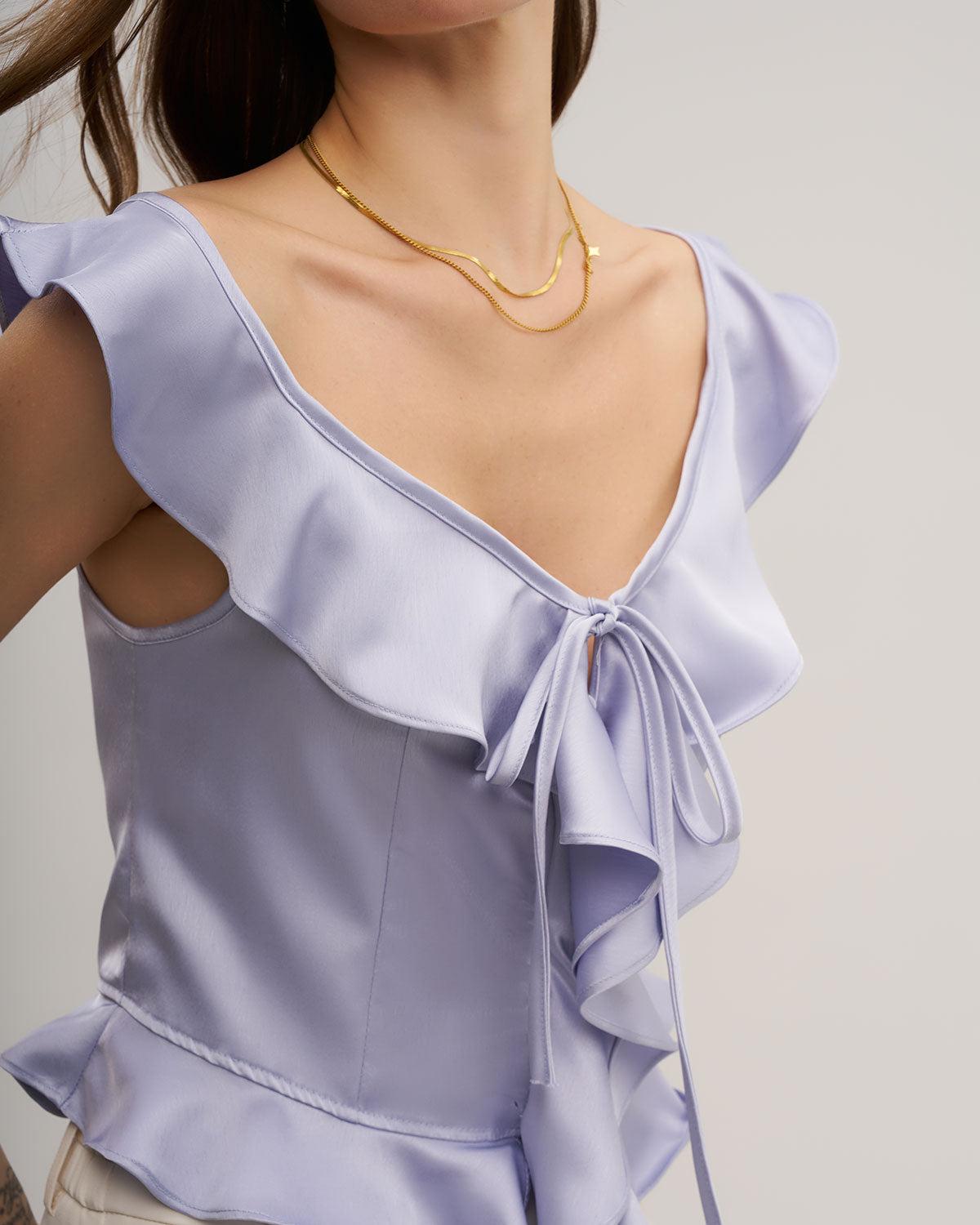 Purple Ruffle Tank Top Product Image