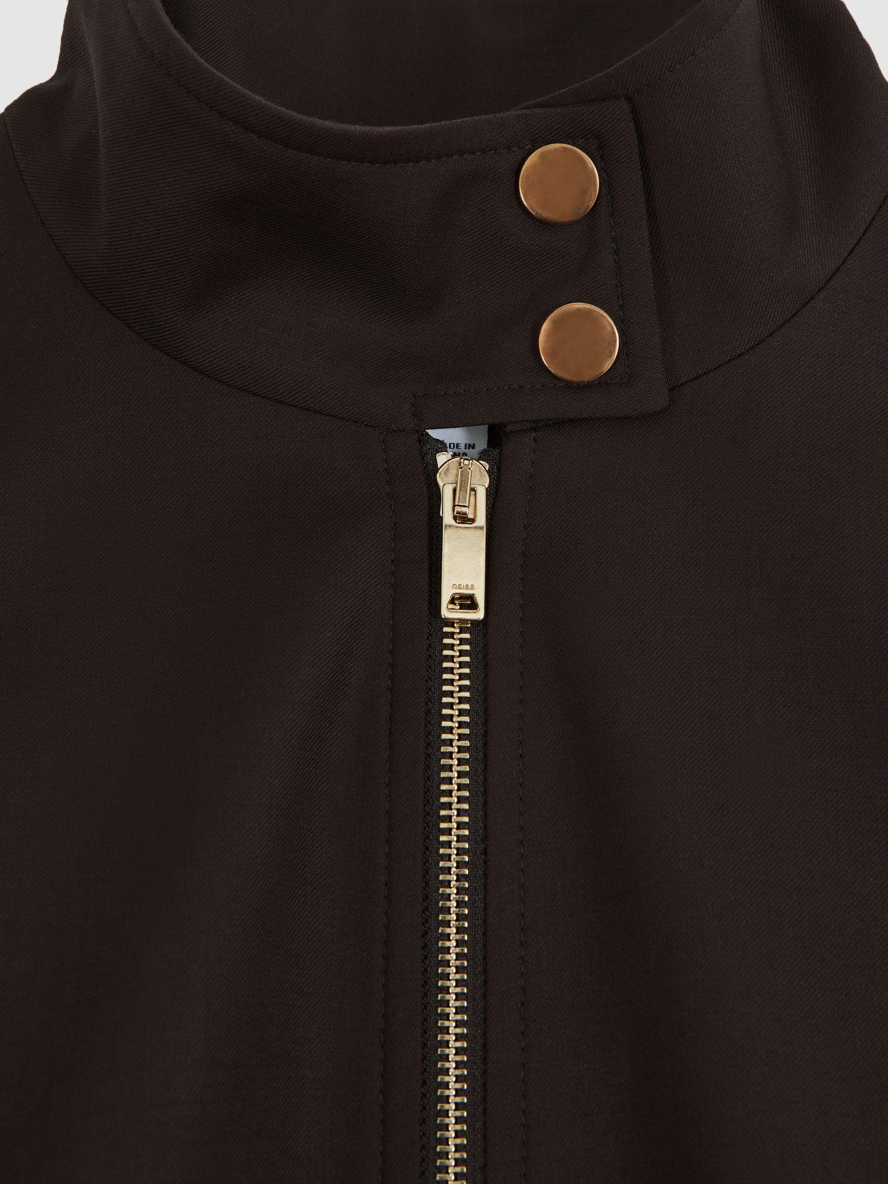 Wool Bomber Jacket in Chocolate Brown Product Image