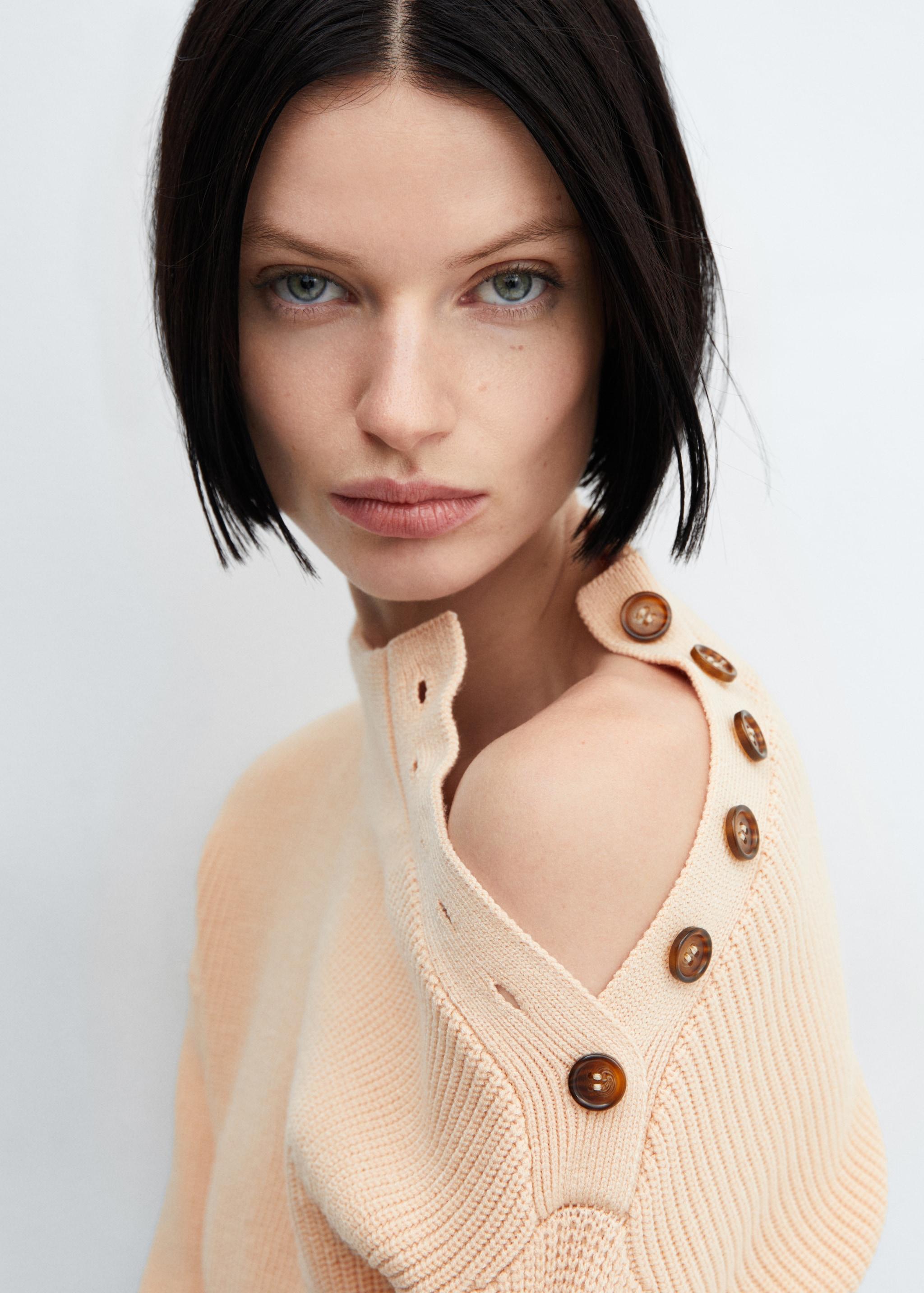 Shouder buttons ribbed sweater - Women | MANGO USA Product Image