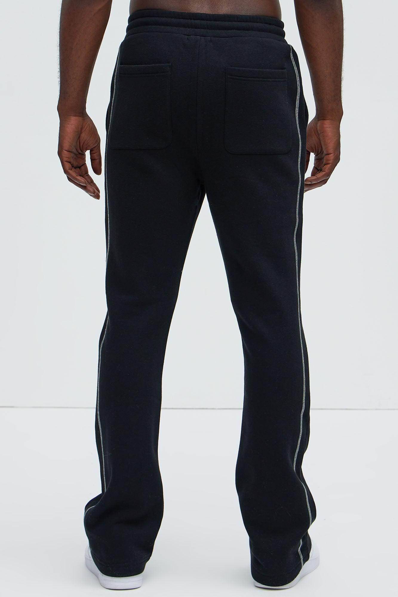 Tyson Trust Me Skinny Flare Contrast Sweatpants - Black Product Image