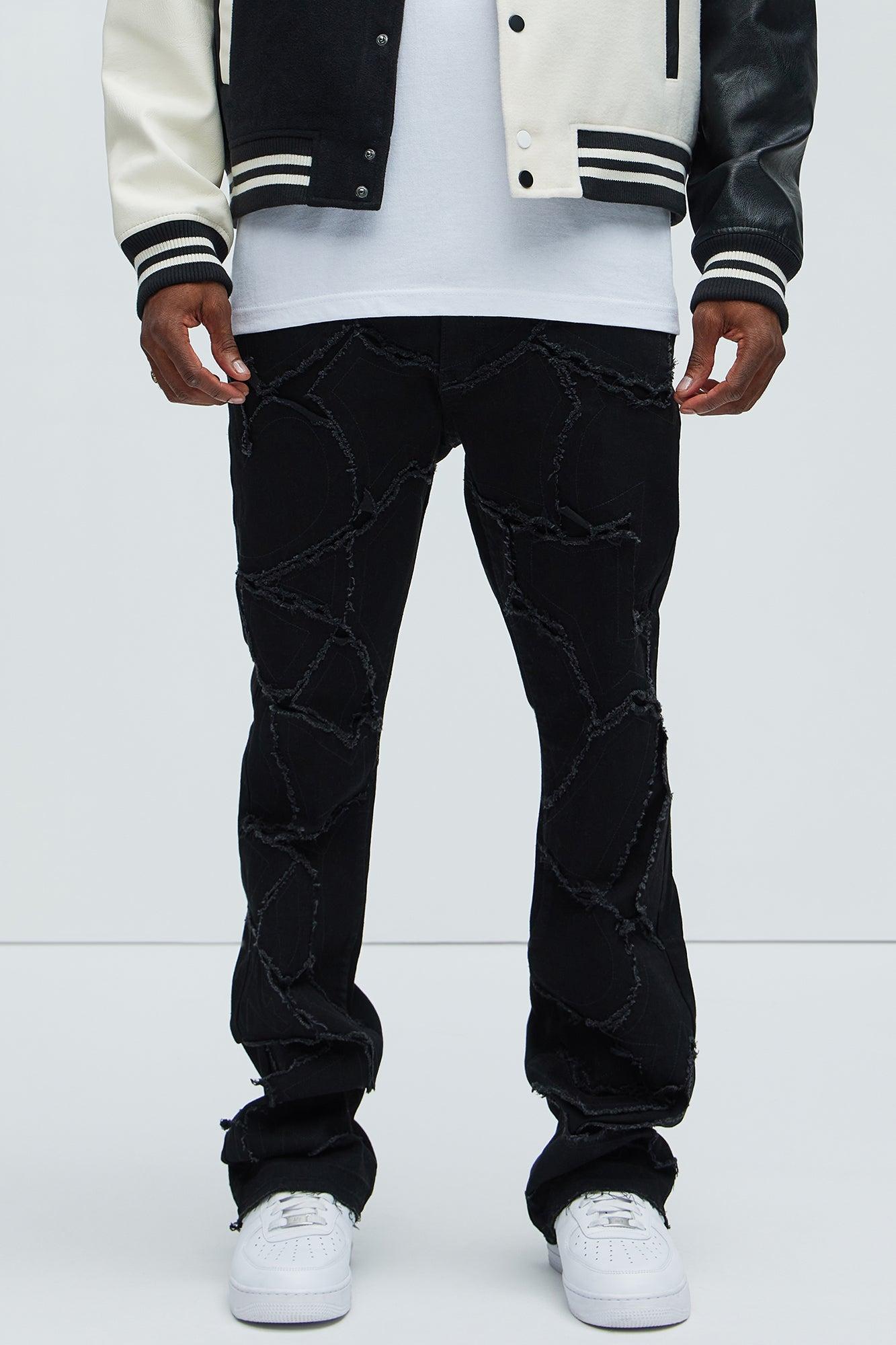 Fray All Ways Stacked Skinny Flare Jeans - Black Product Image