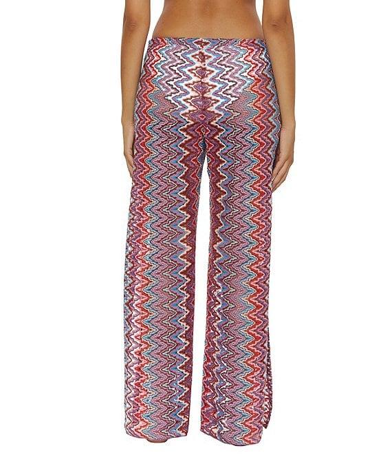 Becca By Rebecca Virtue Sundown Multi Color Split Leg Swim Cover-Up Pants Product Image