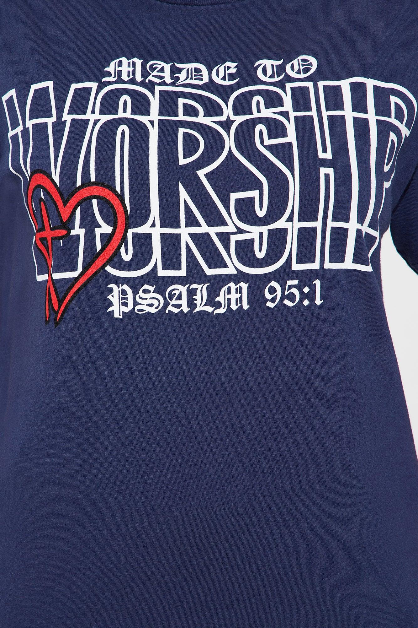 Worship Vintage Washed Tee - Navy Female Product Image