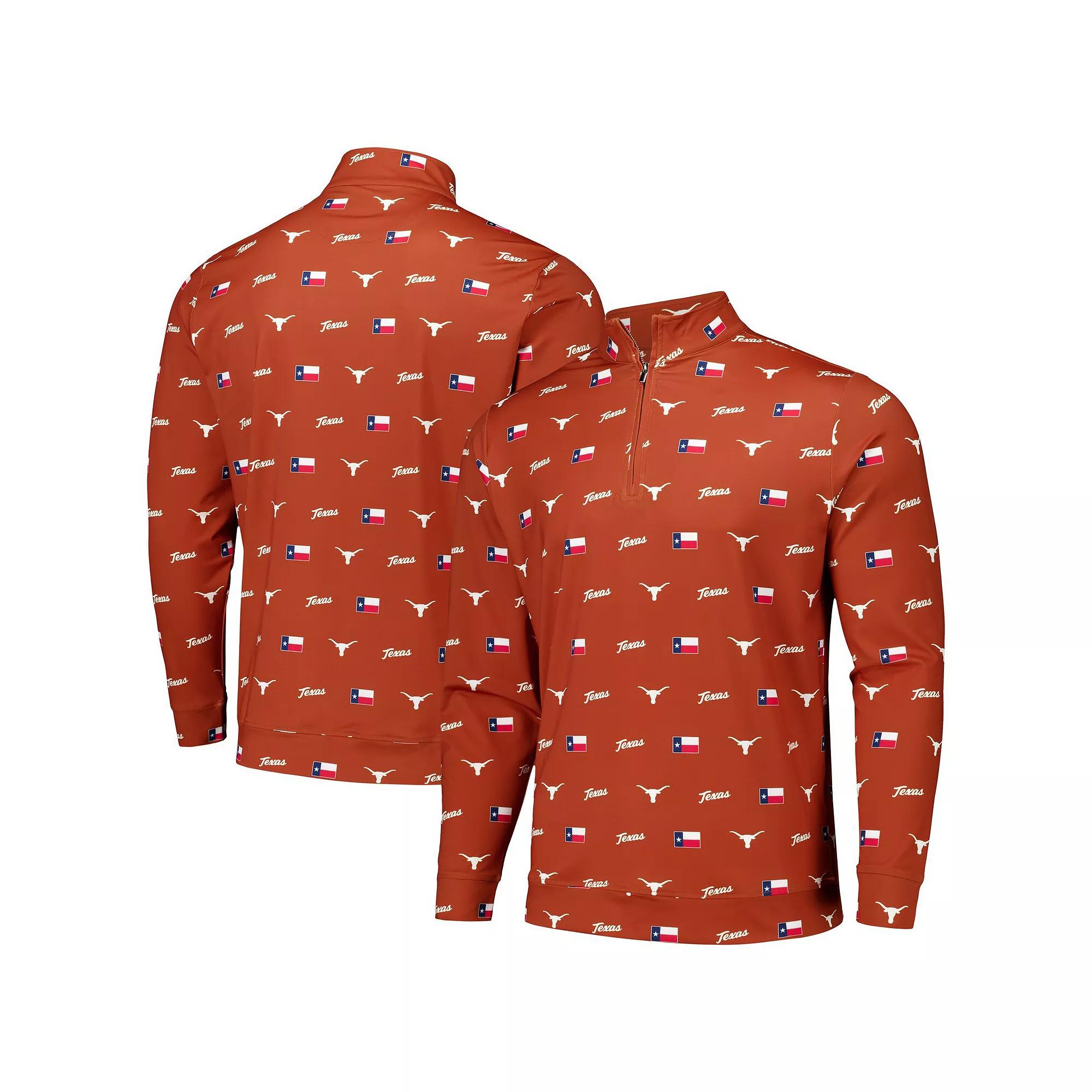 Men's Texas Orange Texas Longhorns Texas Icons Tri-Blend Half-Zip Jacket, Size: XL, Team Product Image