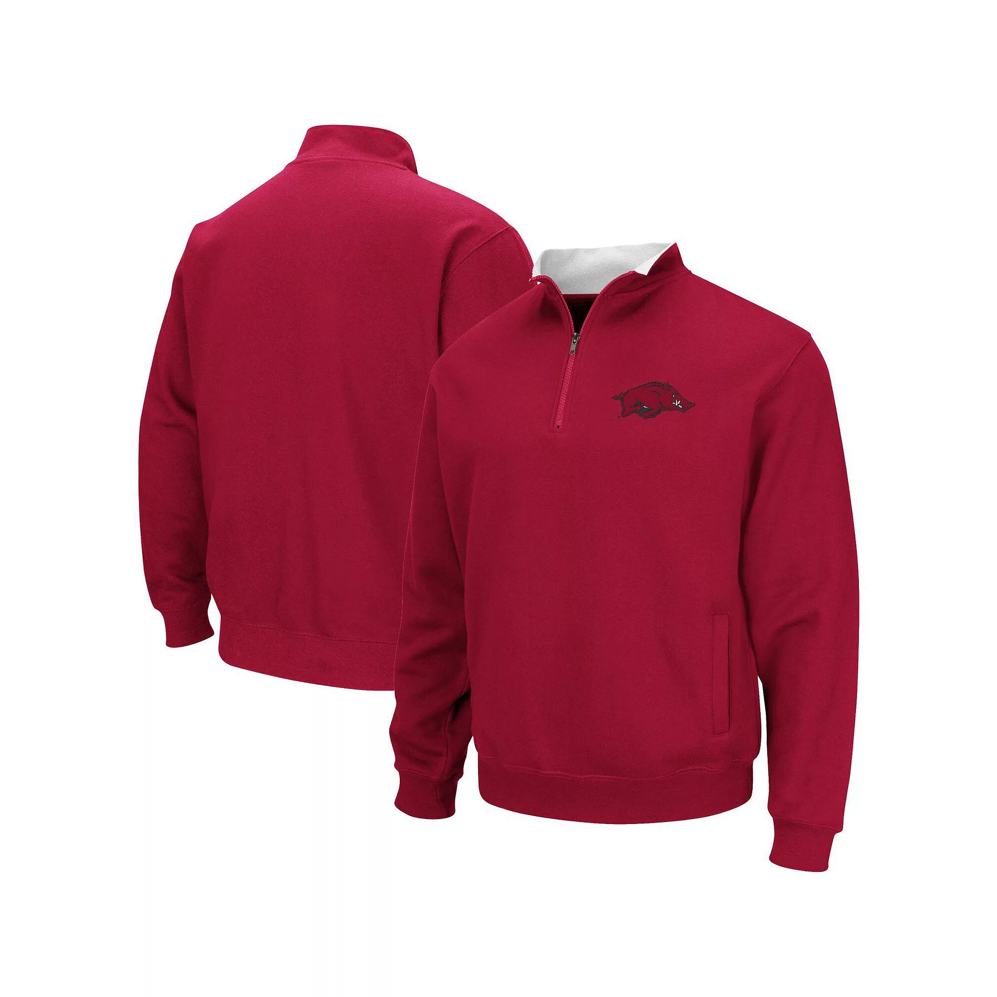 Men's Colosseum Cardinal Arkansas Razorbacks Big & Tall Tortugas Logo Quarter-Zip Sweatshirt,  Product Image