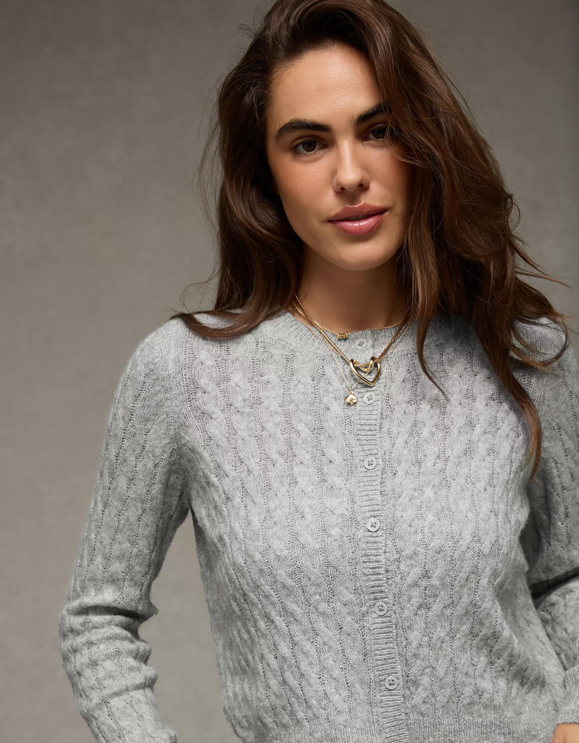 AE Whoa So Soft Button-Front Cardigan Product Image