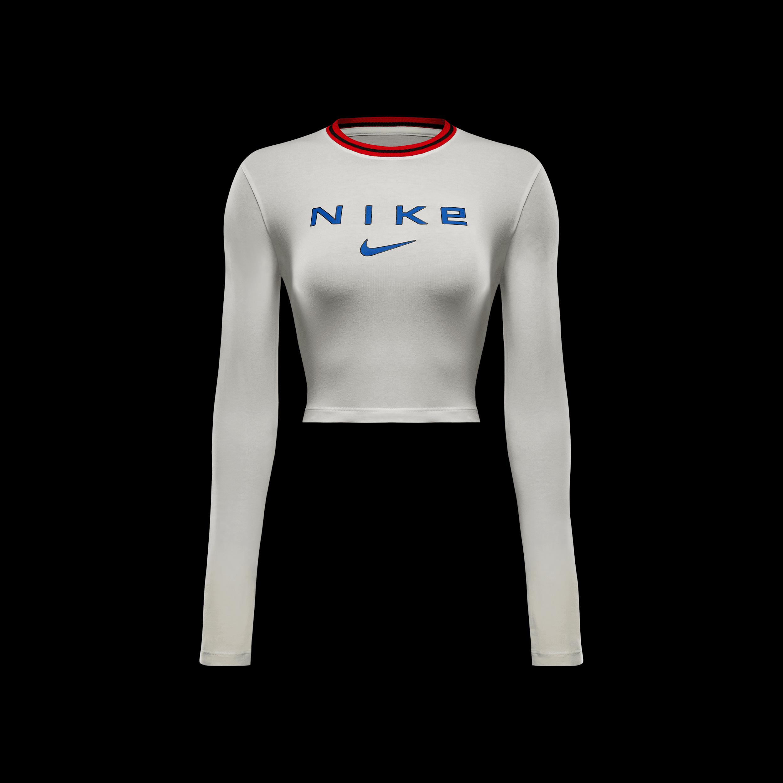 Women's Nike Sportswear Chill Knit Slim Long-Sleeve Cropped Graphic T-Shirt Product Image