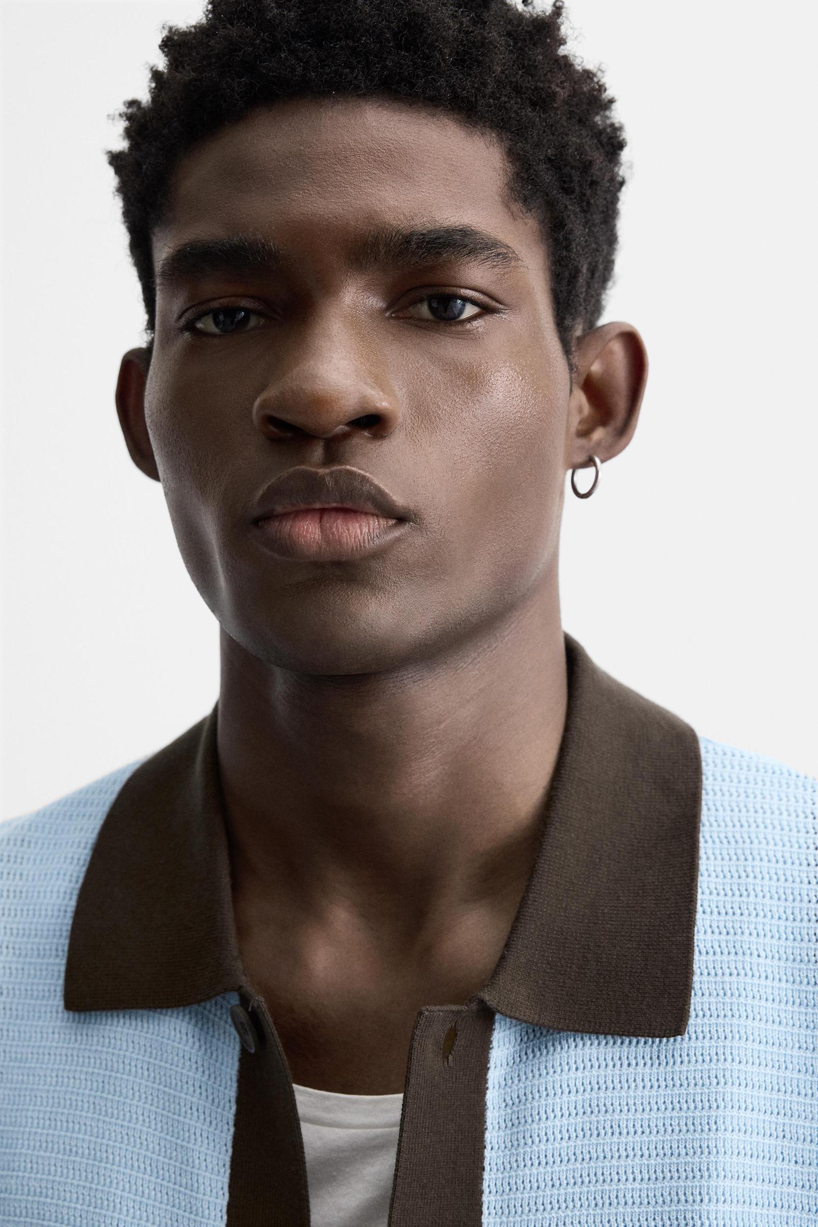 CONTRAST KNIT SHIRT Product Image