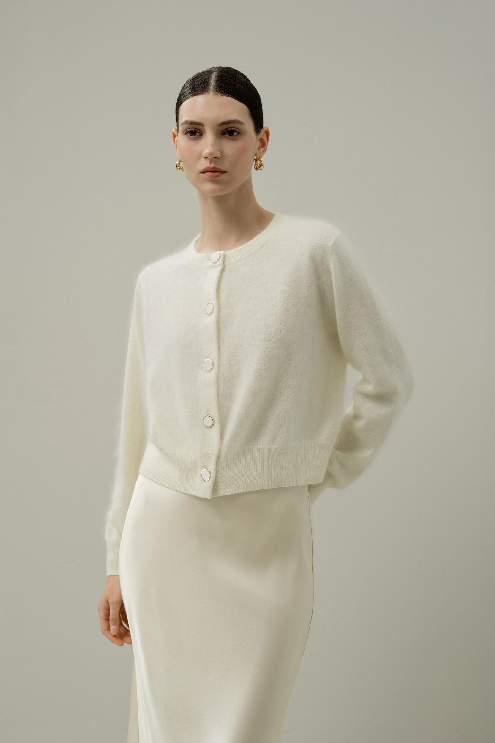 Ultra-Soft Brushed Cashmere Cardigan Product Image