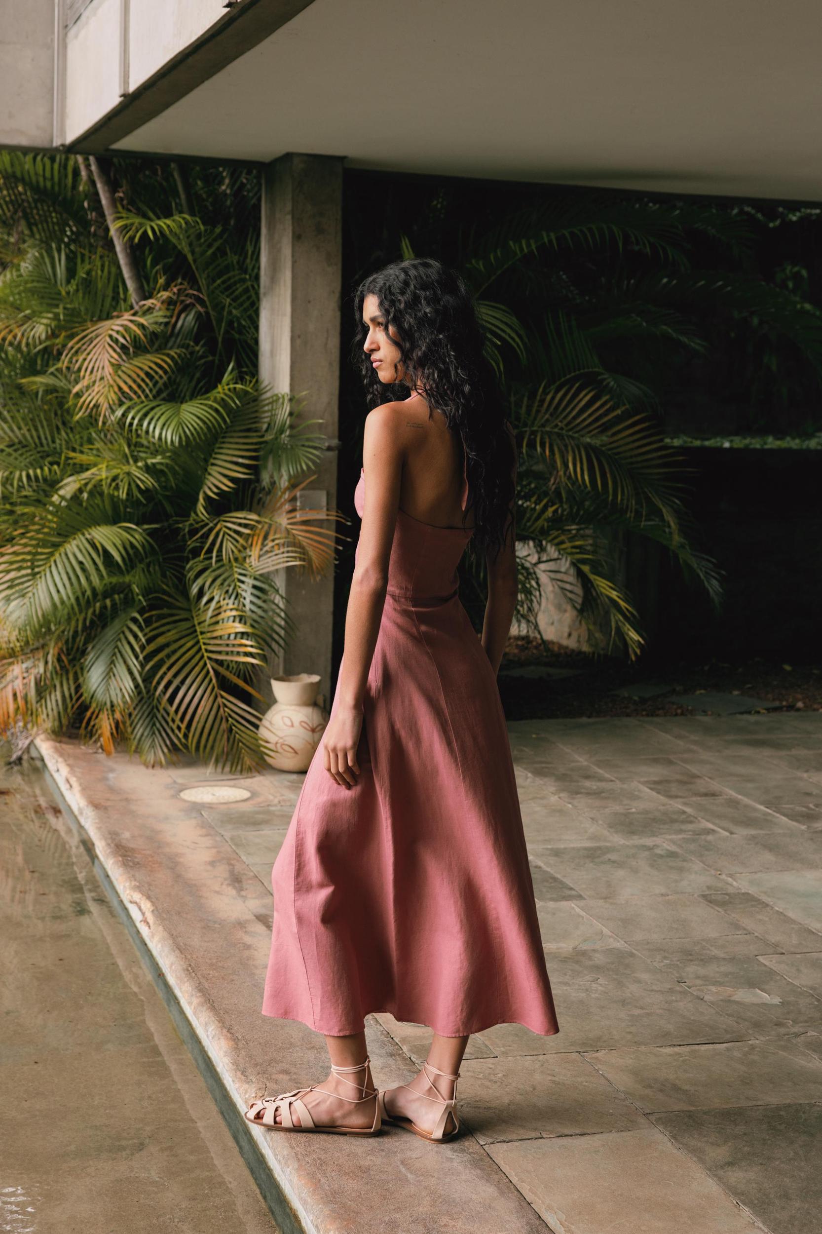 RAMIE HALTER MIDI DRESS Product Image