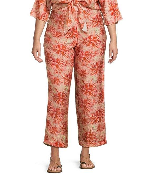 Lucy Paris Plus Rue Coordinating Flat Front Print Pants Product Image